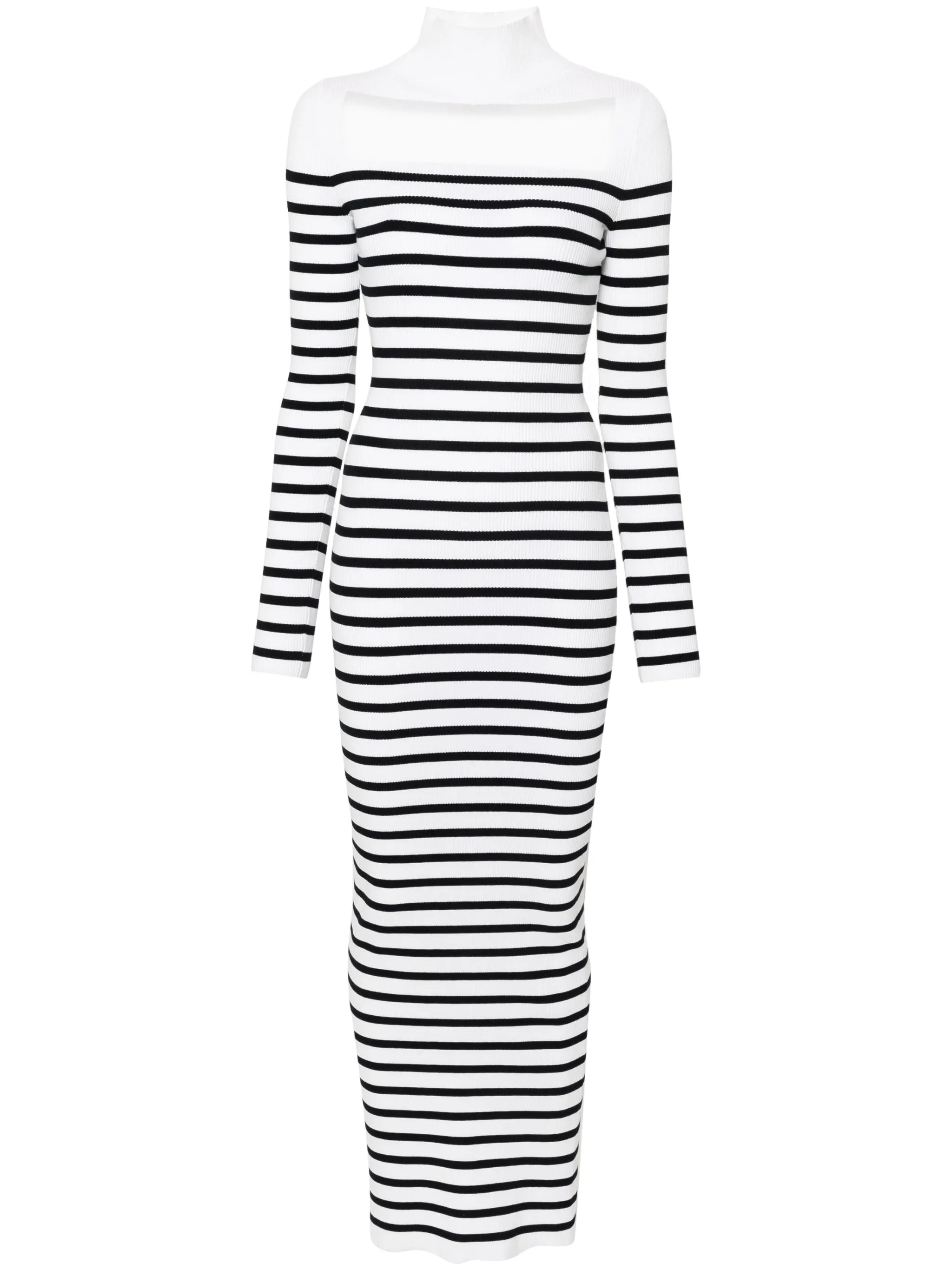 striped ribbed maxi dress
