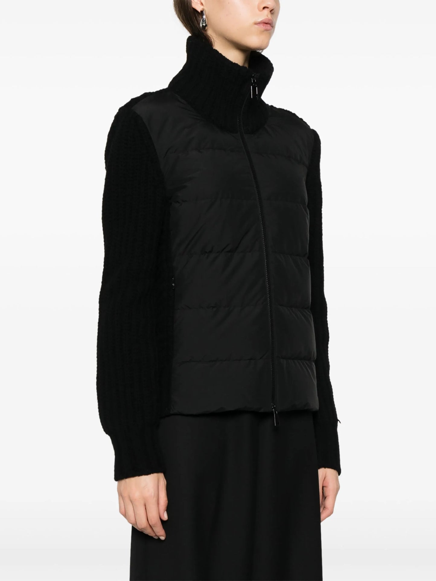 padded-panel cardigan