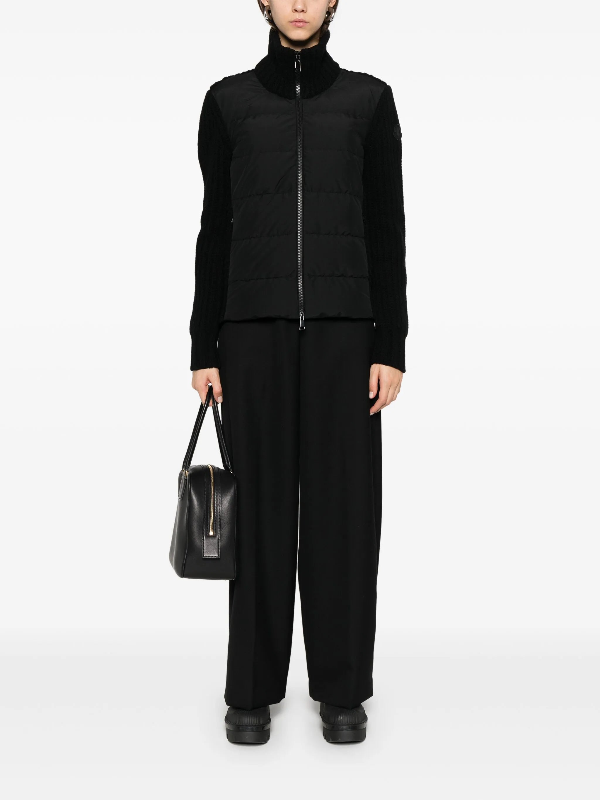padded-panel cardigan