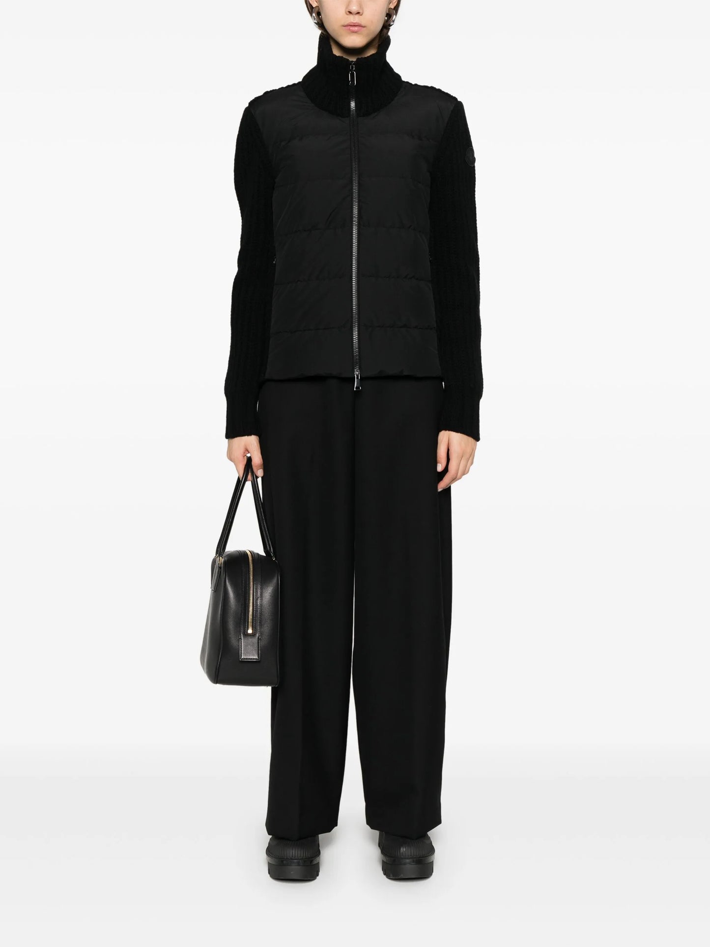 padded-panel cardigan