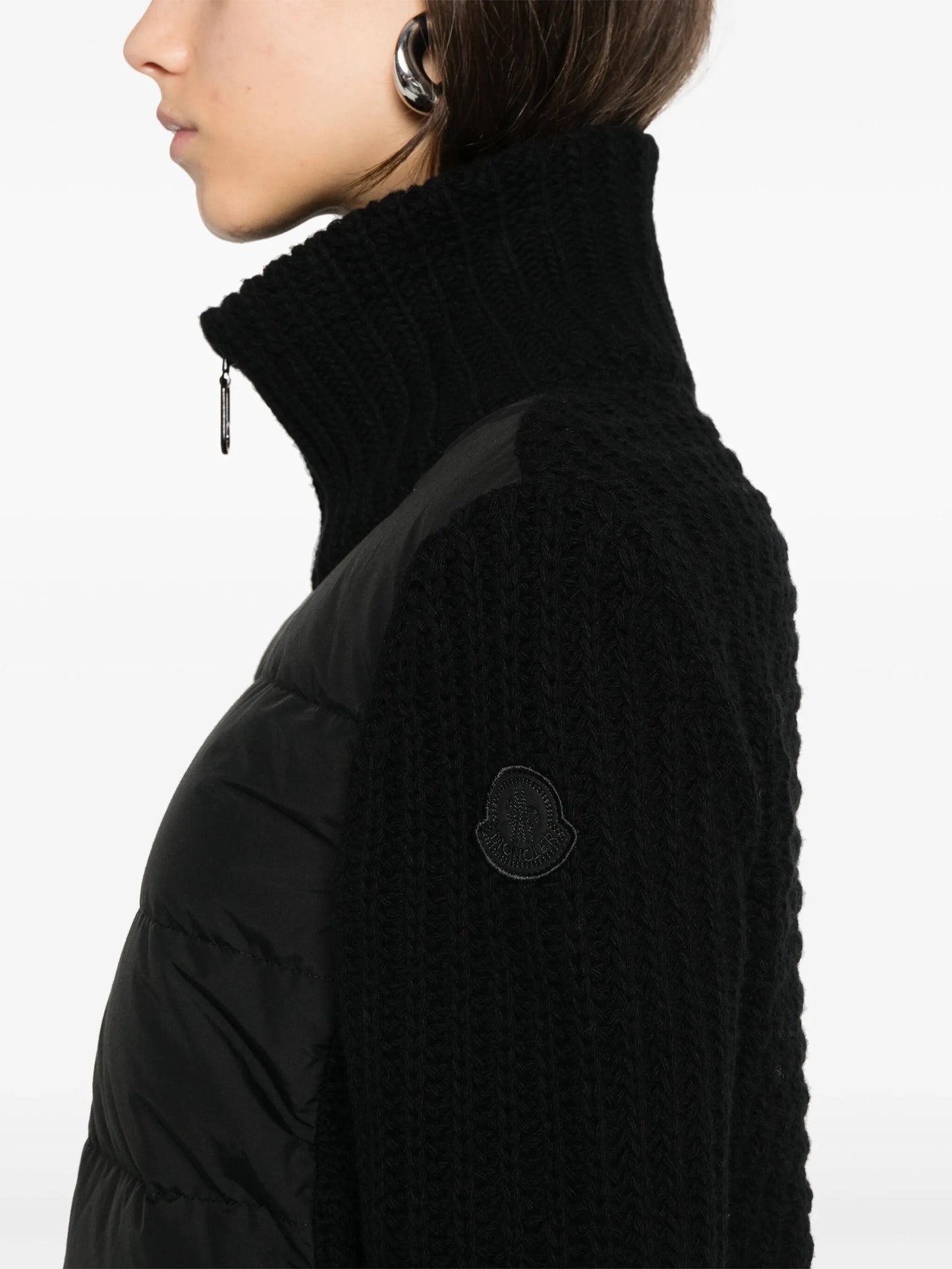 padded-panel cardigan