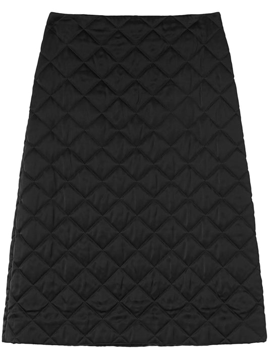 A-line quilted midi skirt