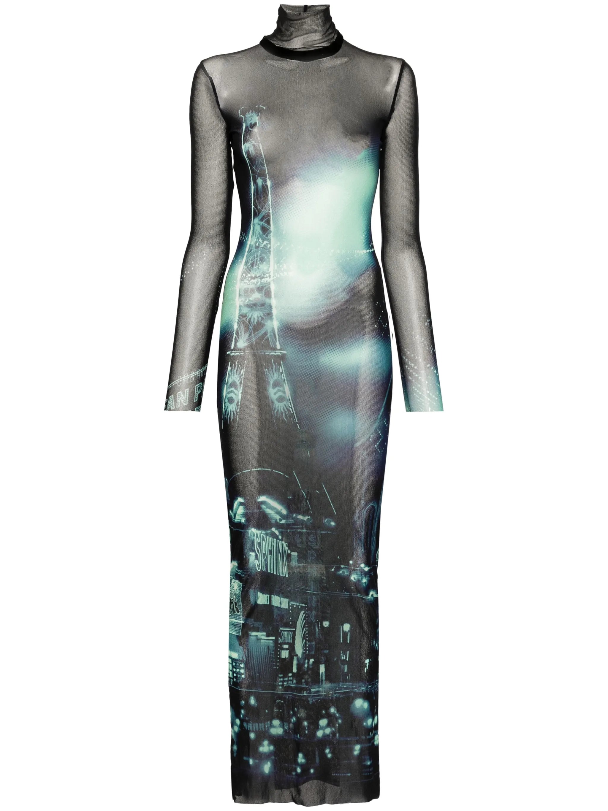 mesh-design dress
