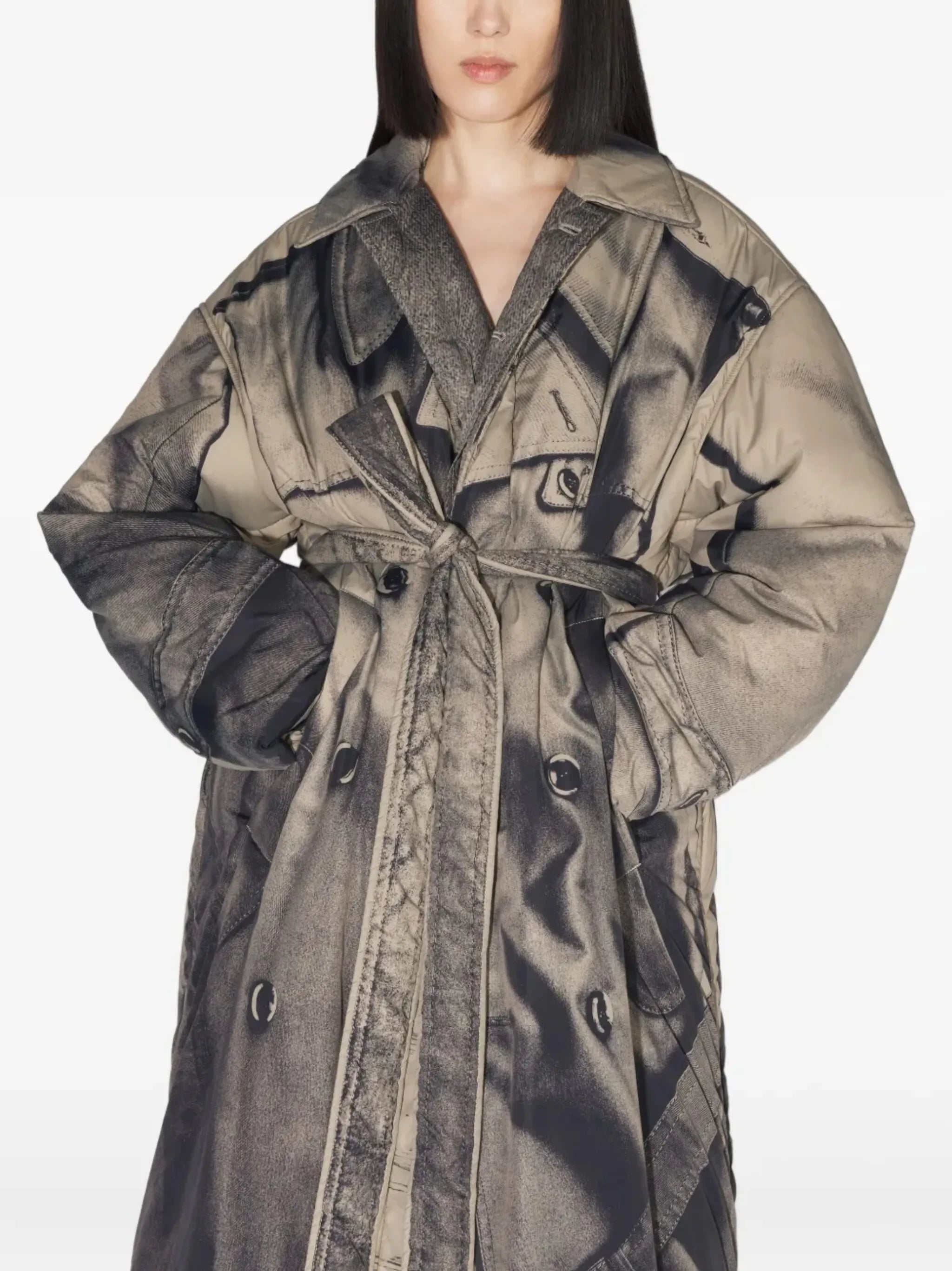 trompe l'oeil padded coat