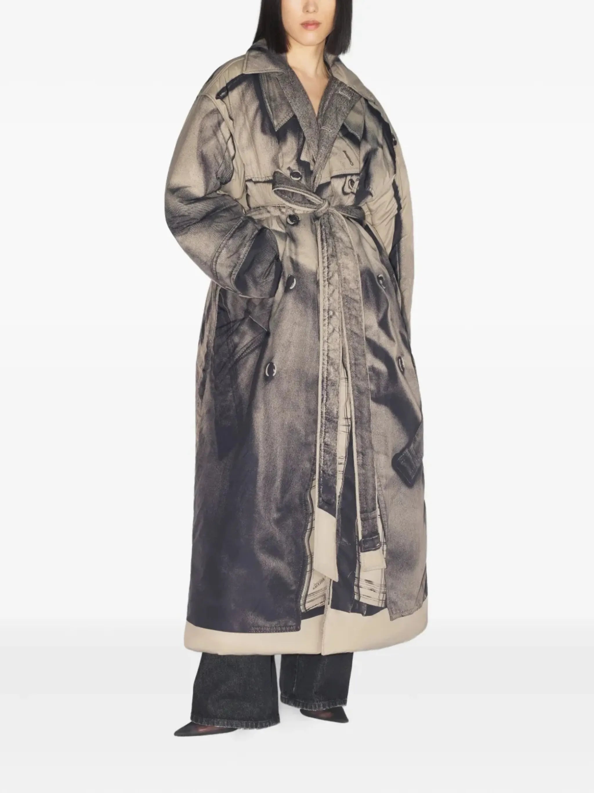 trompe l'oeil padded coat