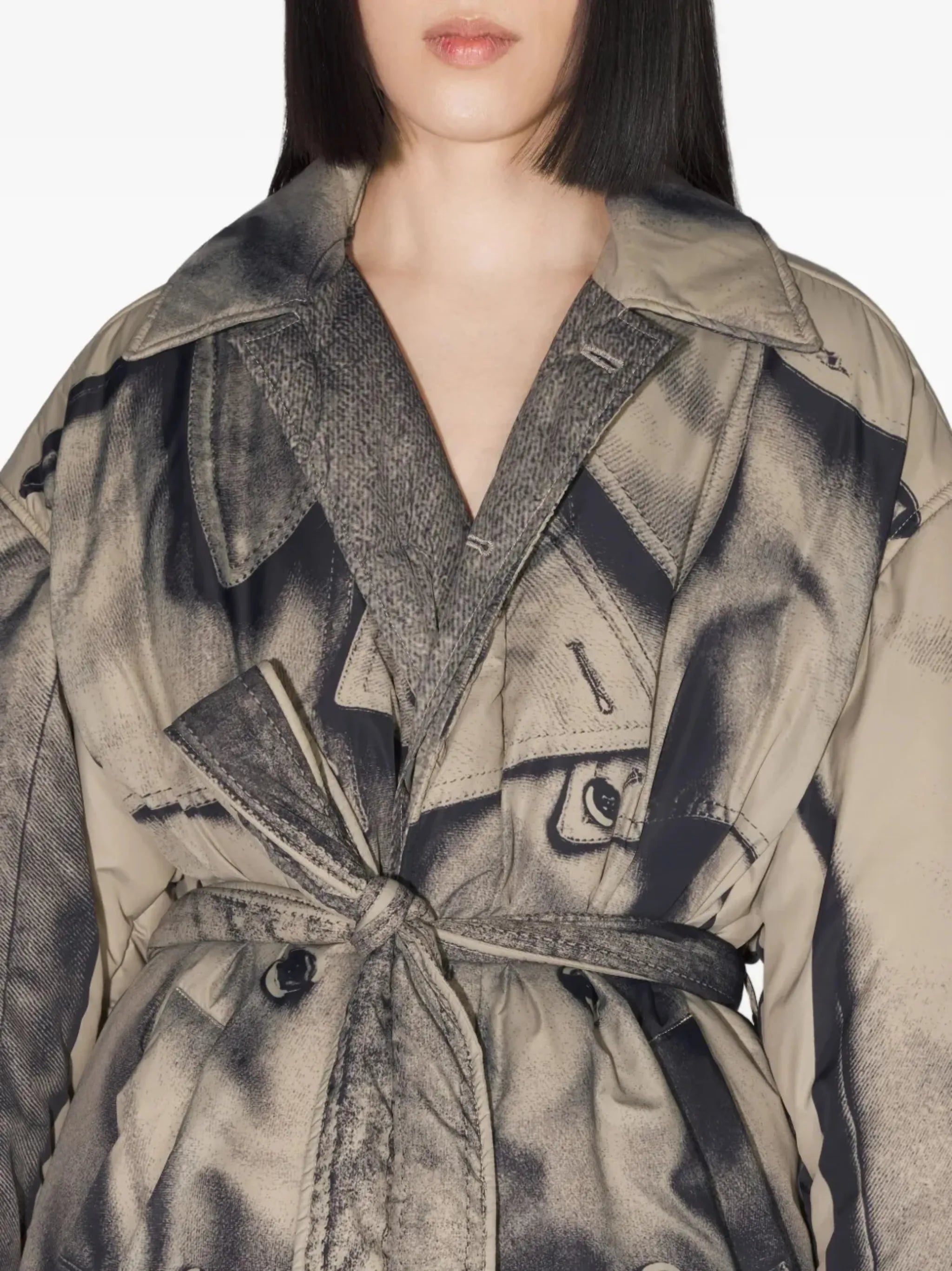 trompe l'oeil padded coat