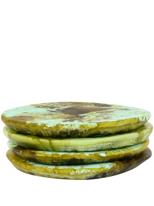 distressed-effect coasters (set of four)