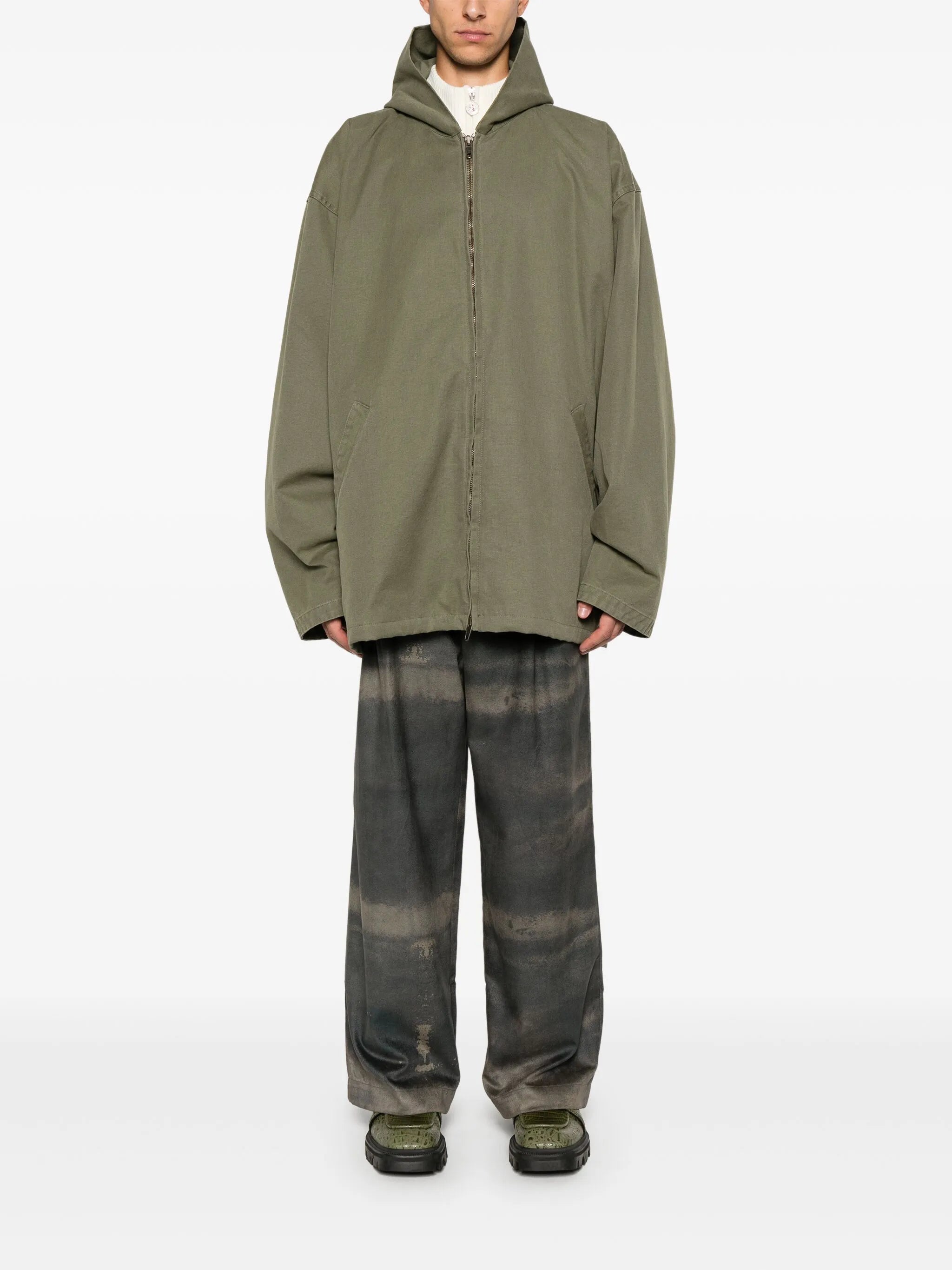 hooded zip-up jacket
