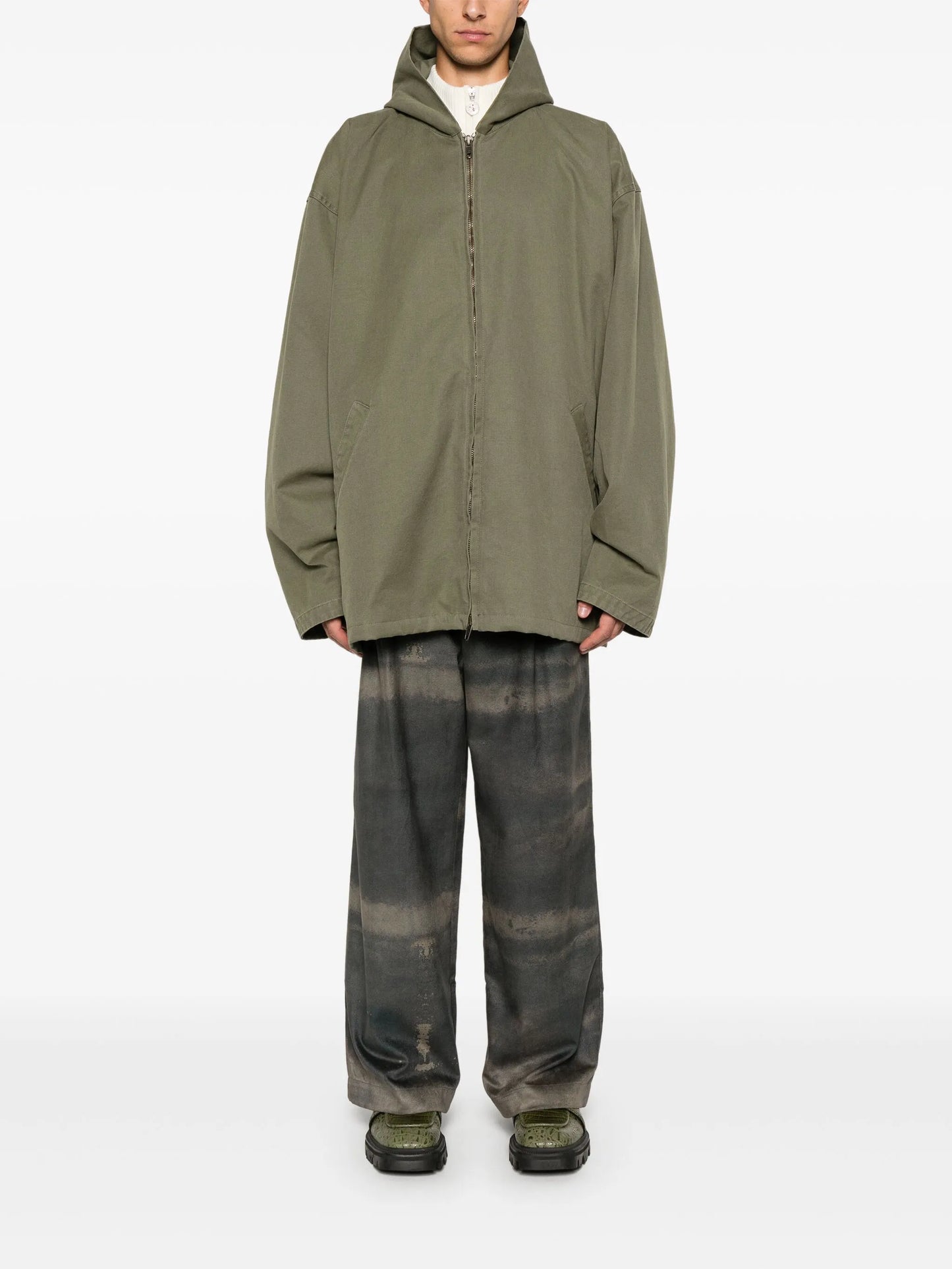 hooded zip-up jacket
