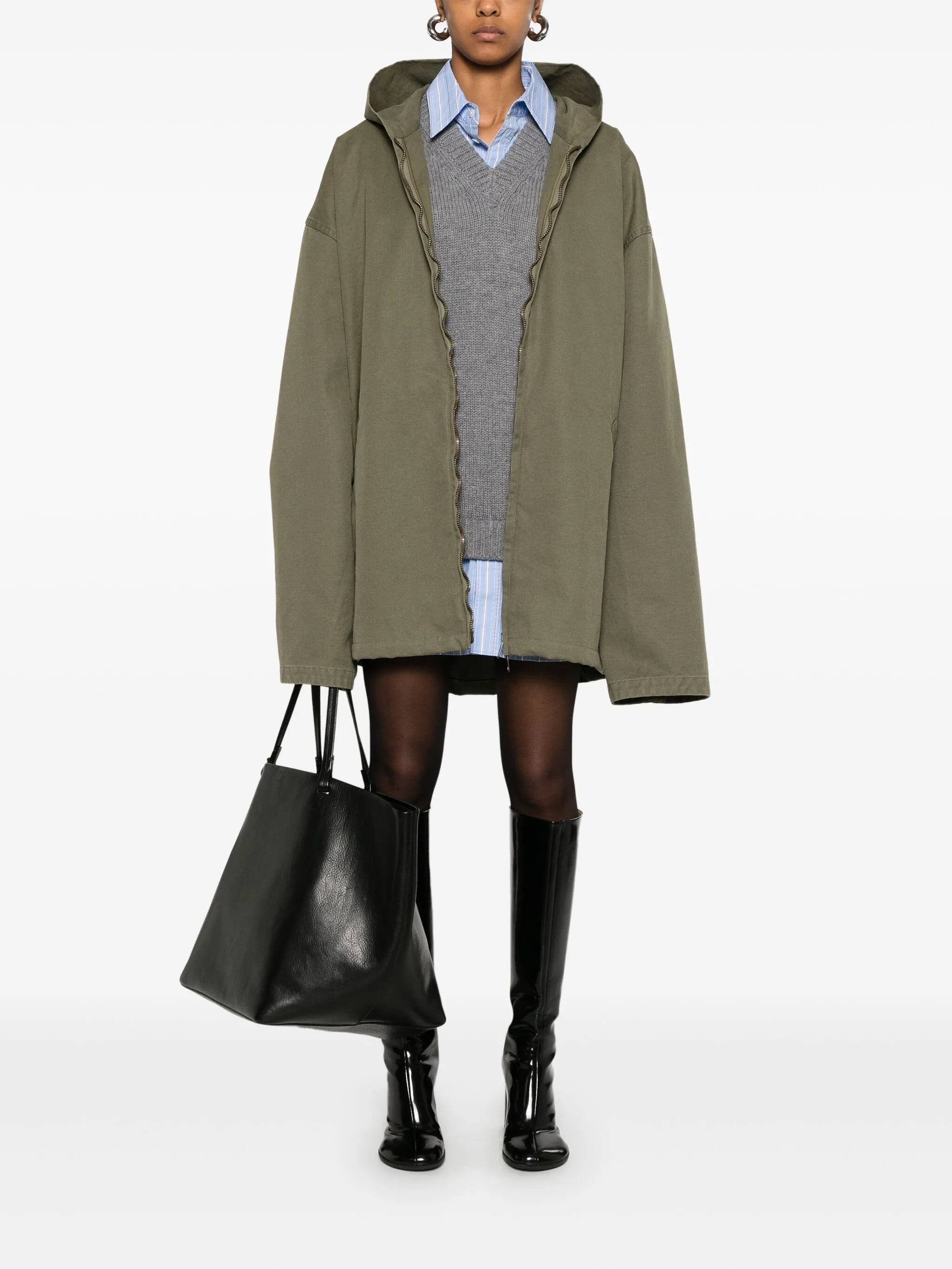 hooded zip-up jacket