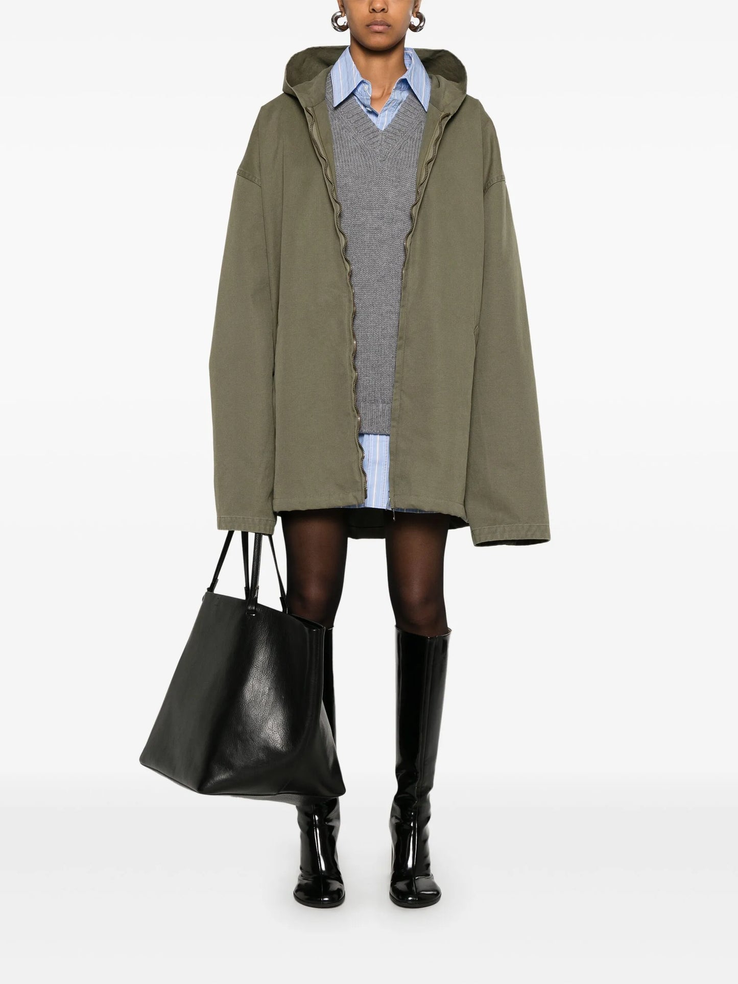 hooded zip-up jacket