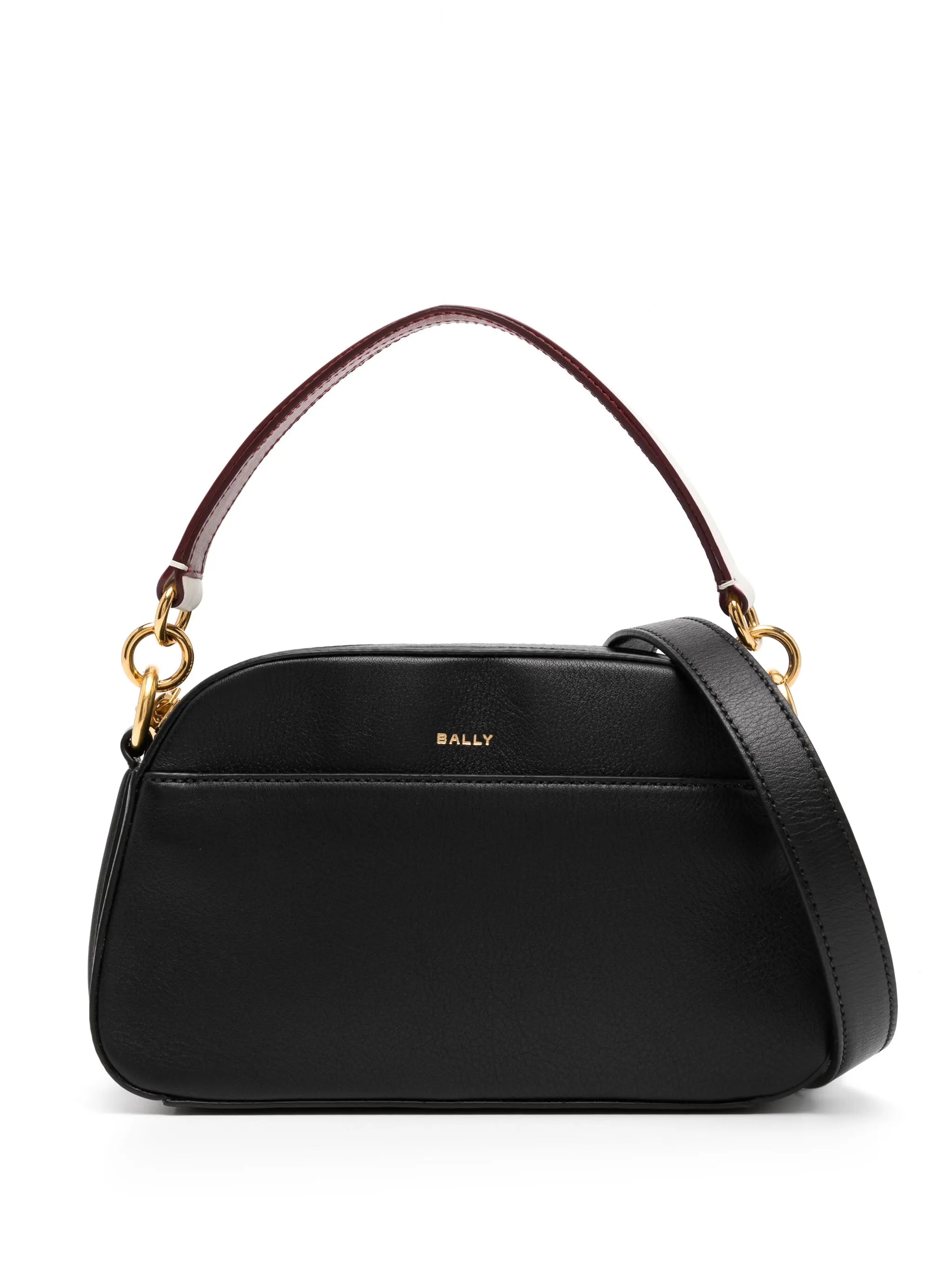 logo-print leather bag