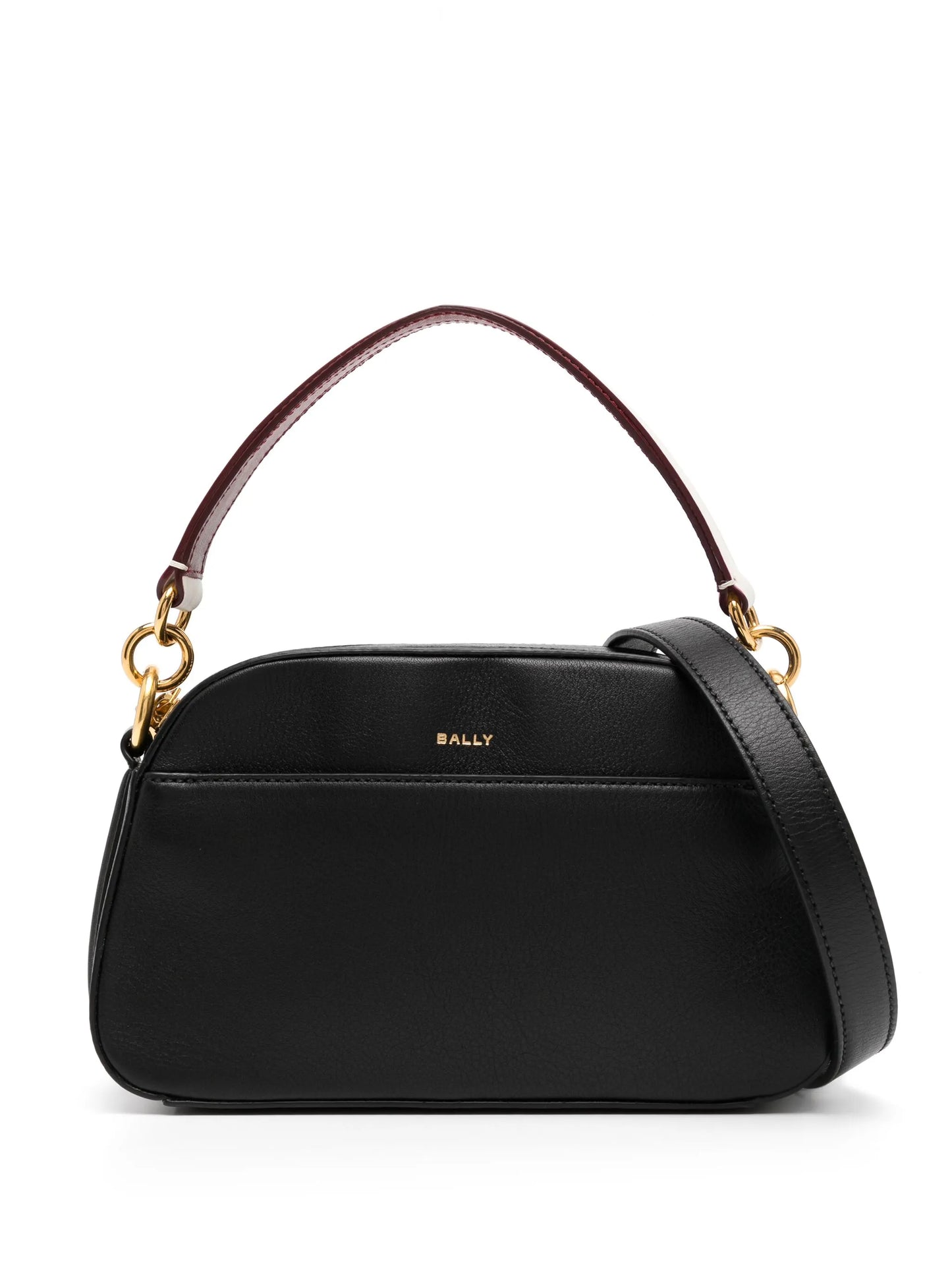 logo-print leather bag