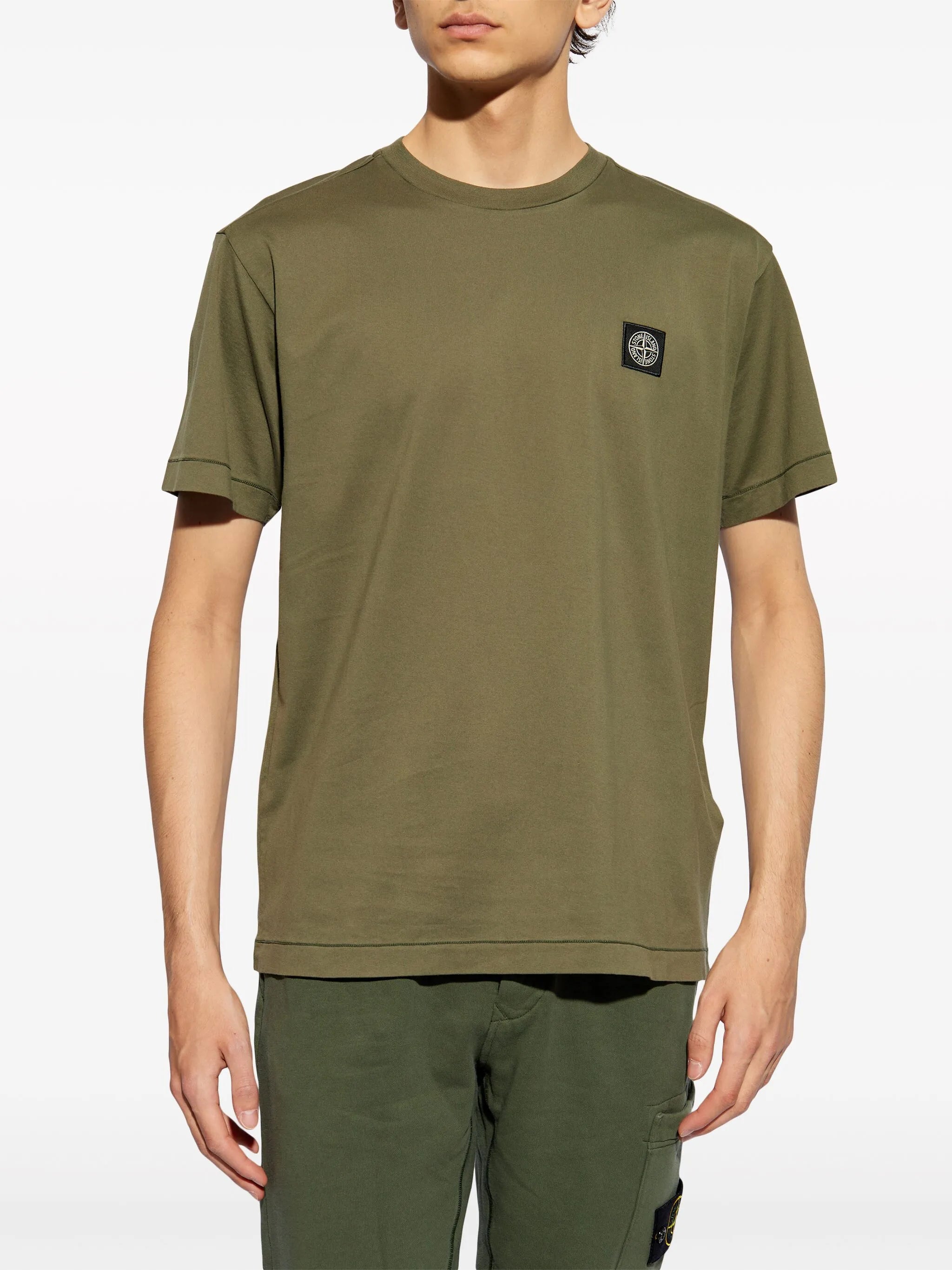 Compass-appliqué cotton T-shirt