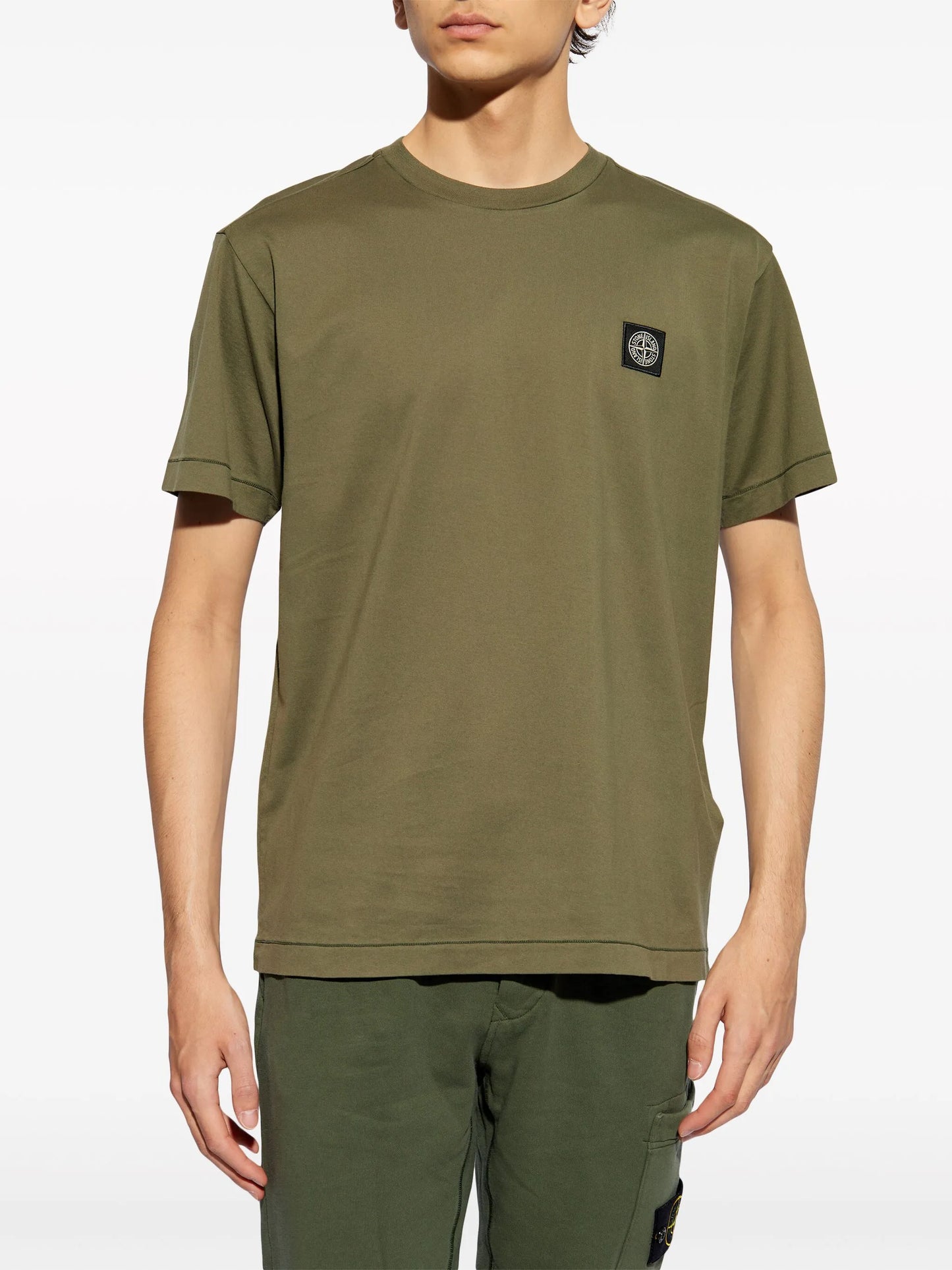 Compass-appliqué cotton T-shirt