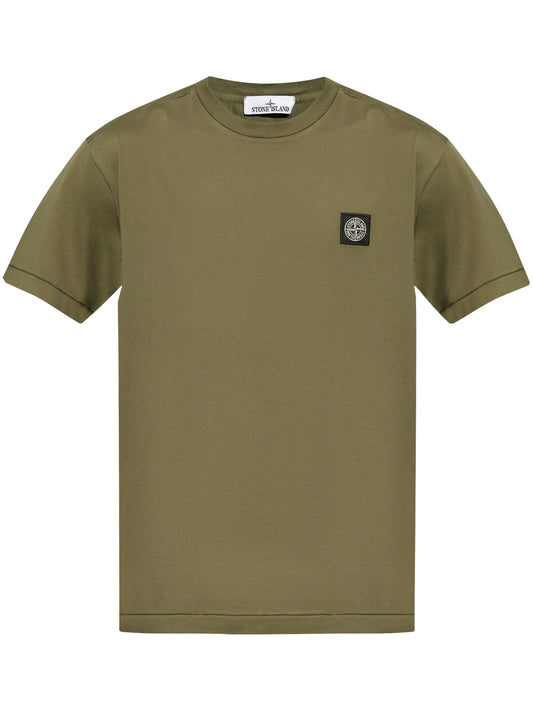 Compass-appliqué cotton T-shirt