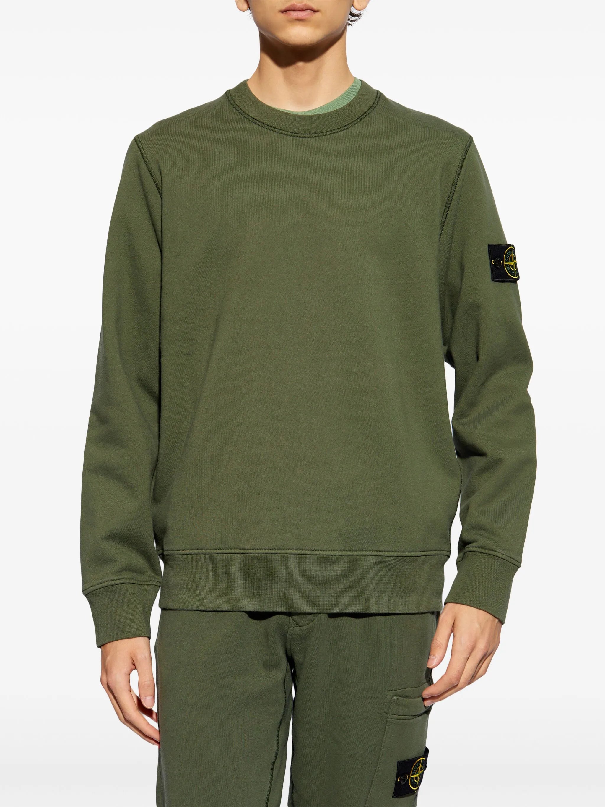 Compass-badge cotton sweatshirt