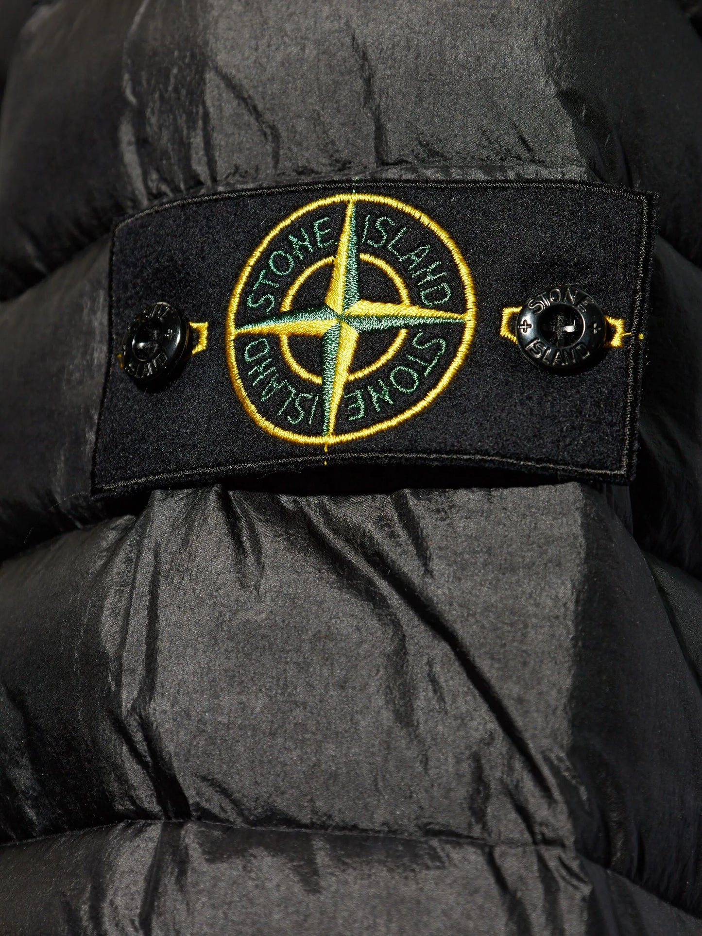 Compass-logo hooded down jacket