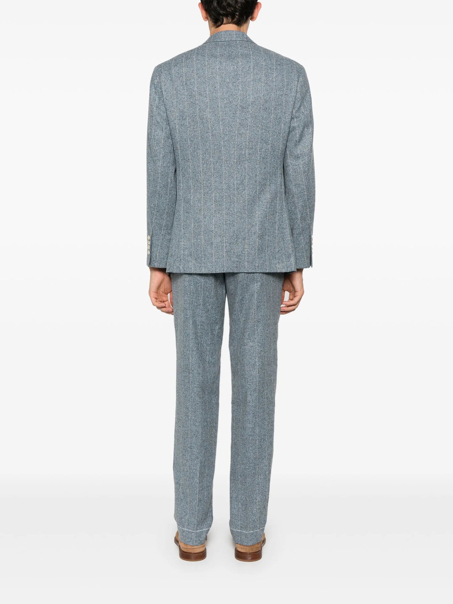 speckled-effect striped suit