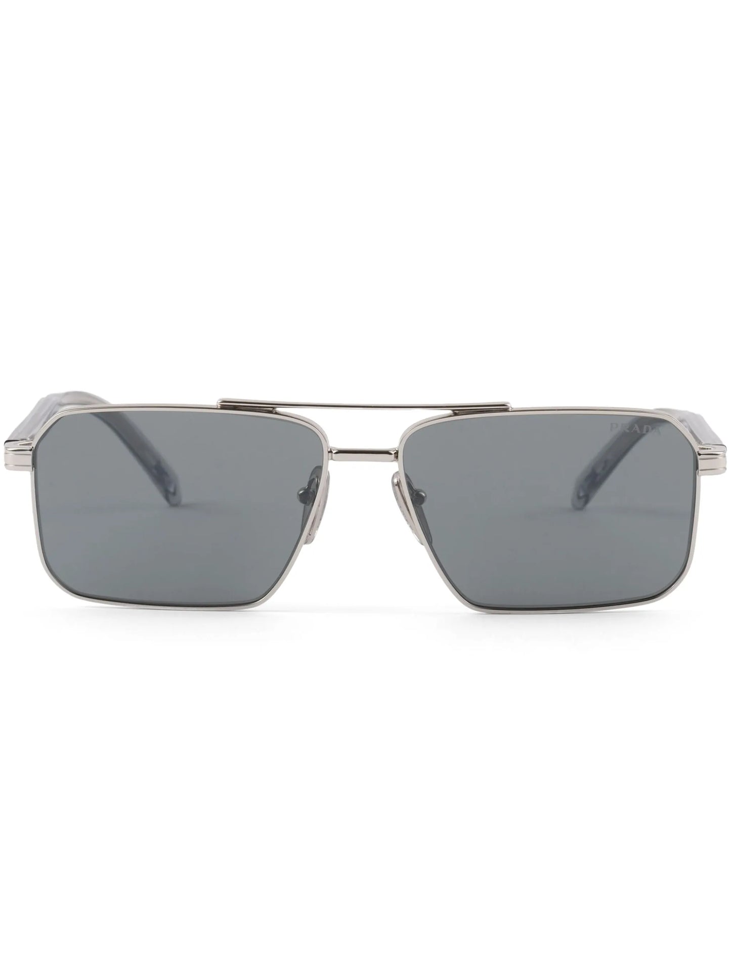 double bridge rectangle-frame sunglasses