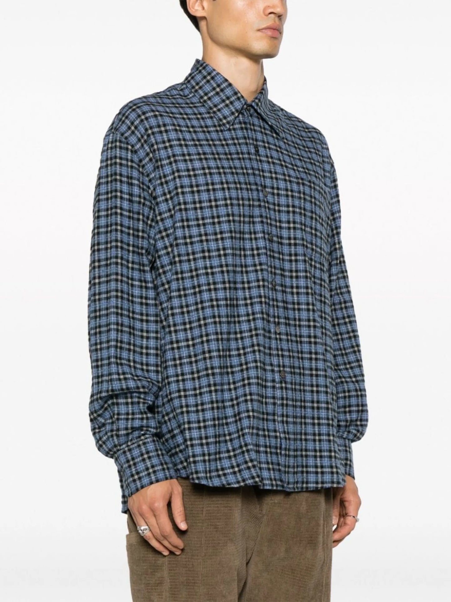 Above checked shirt