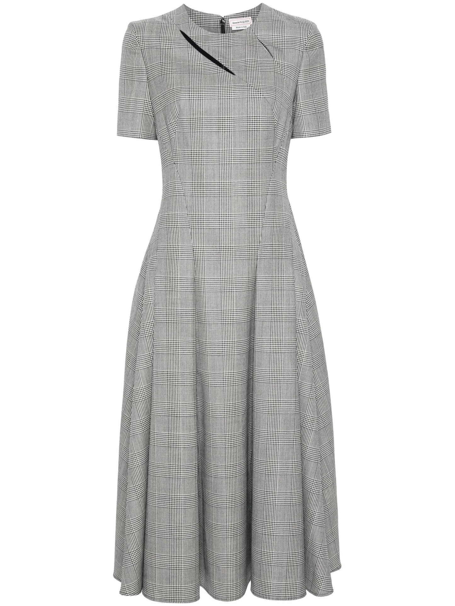 Prince Of Wales-check wool midi dress