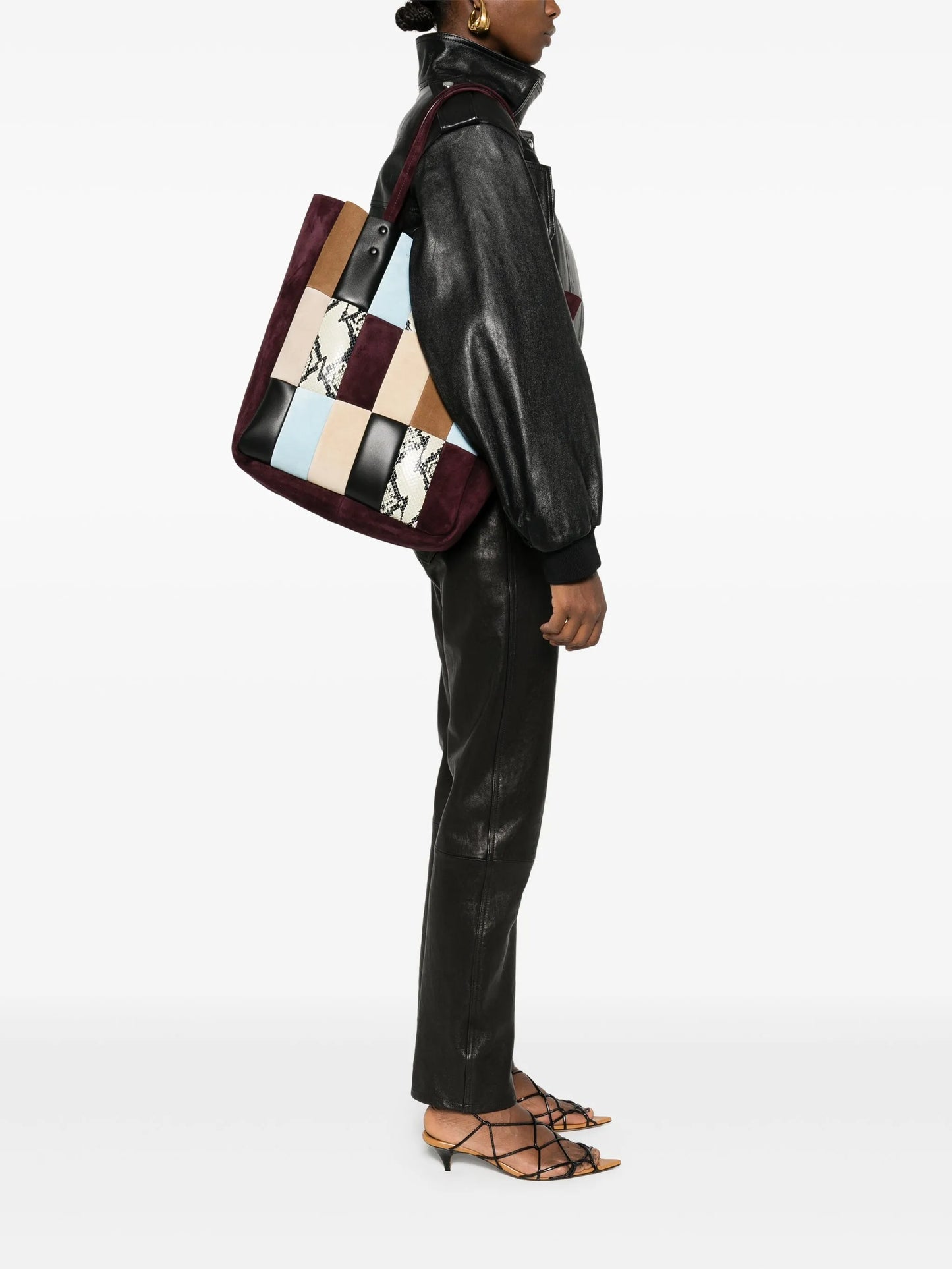 Zoe patchwork-design tote bag