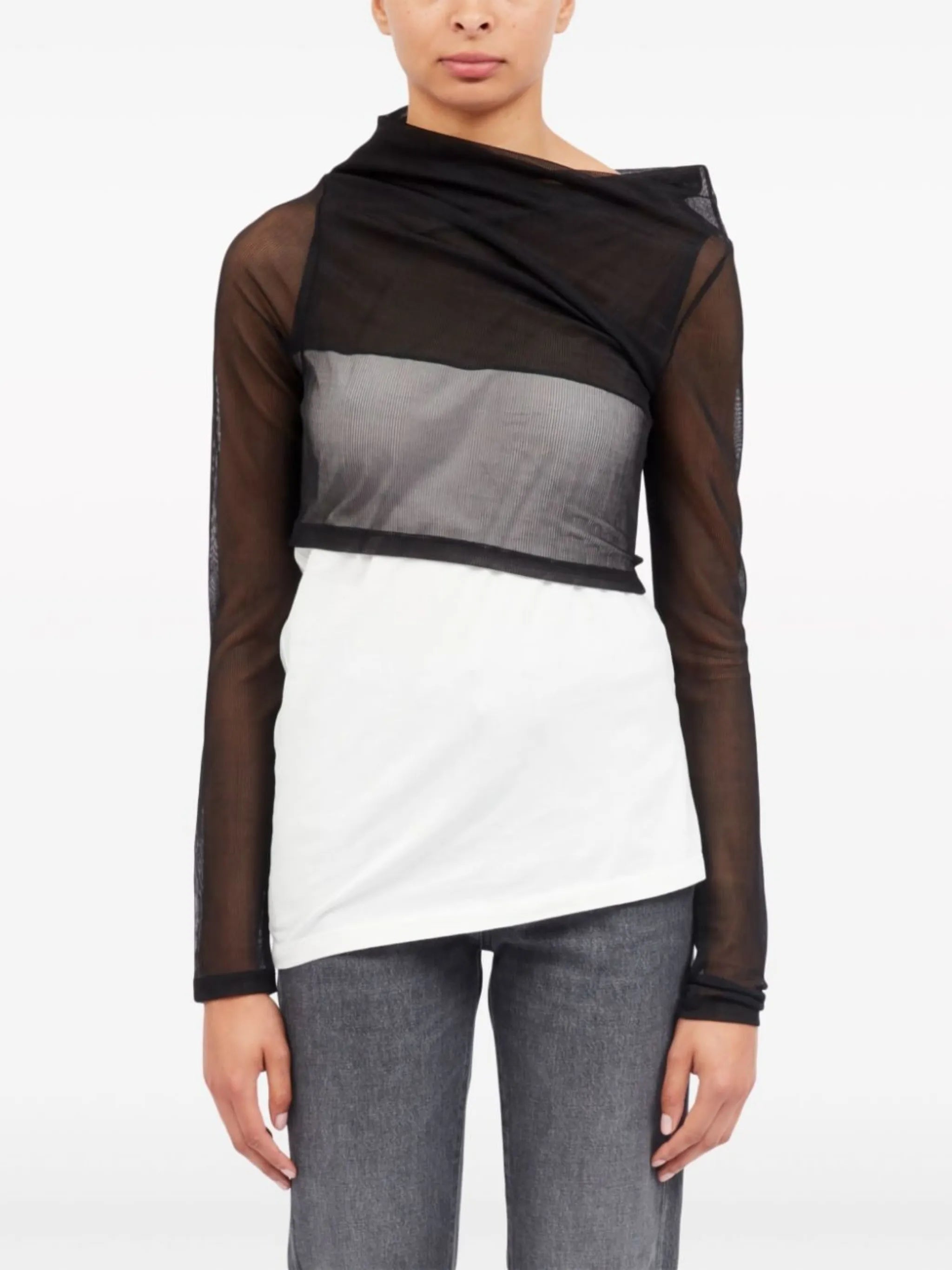 semi-sheer asymmetric top