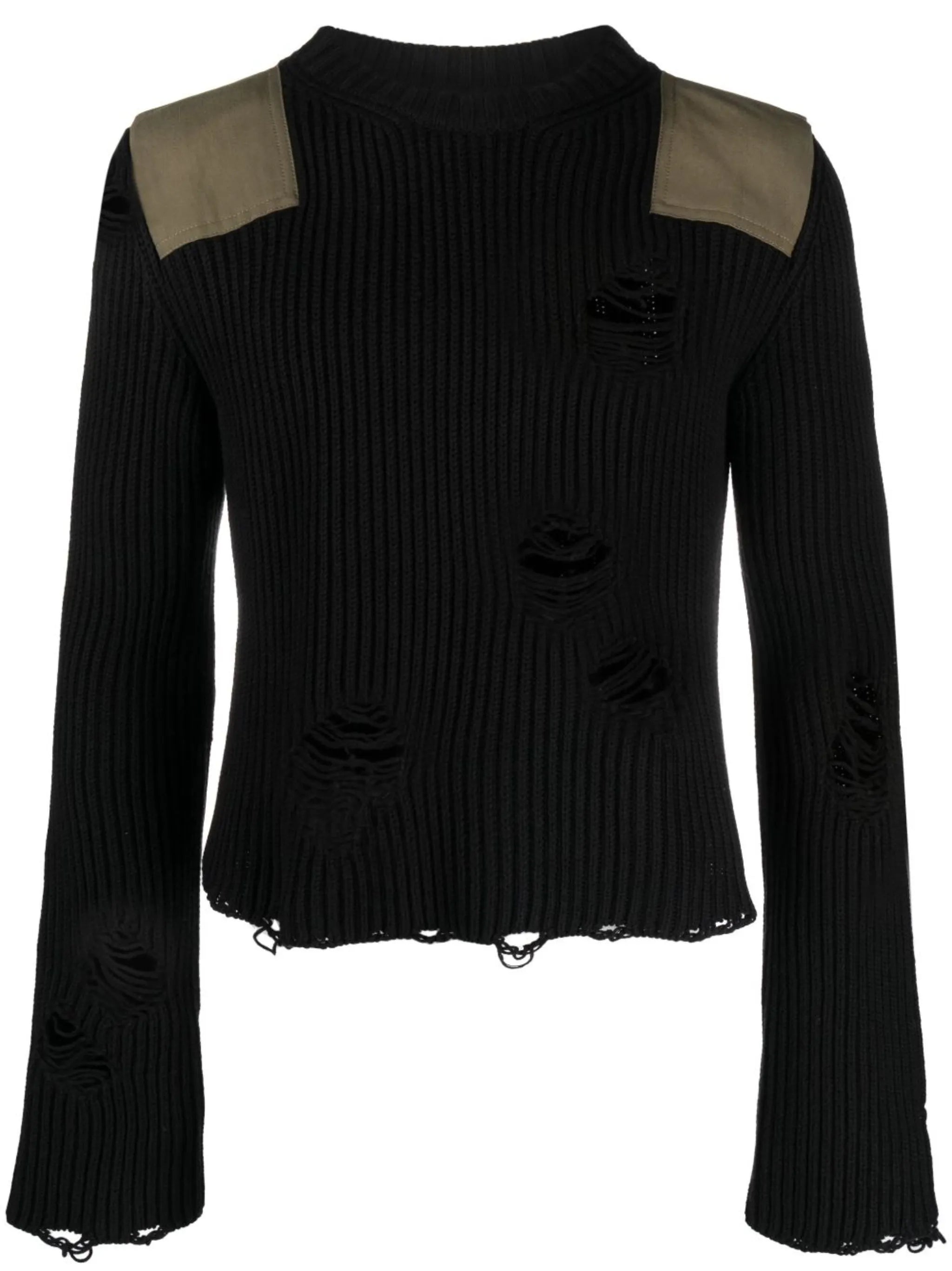 distressed-effect knit jumper