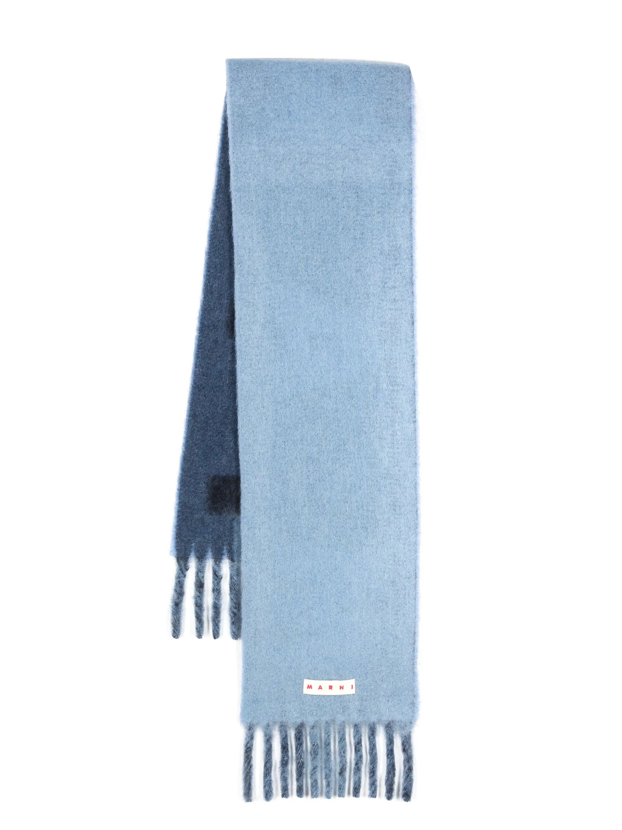 intarsia-logo fringed scarf