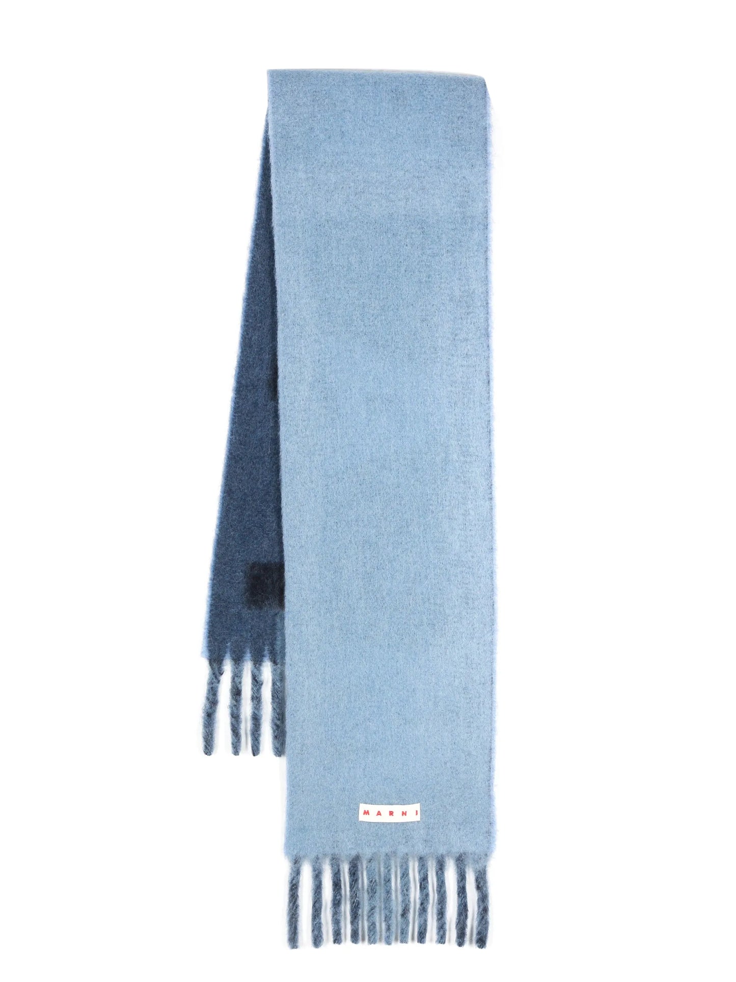 intarsia-logo fringed scarf