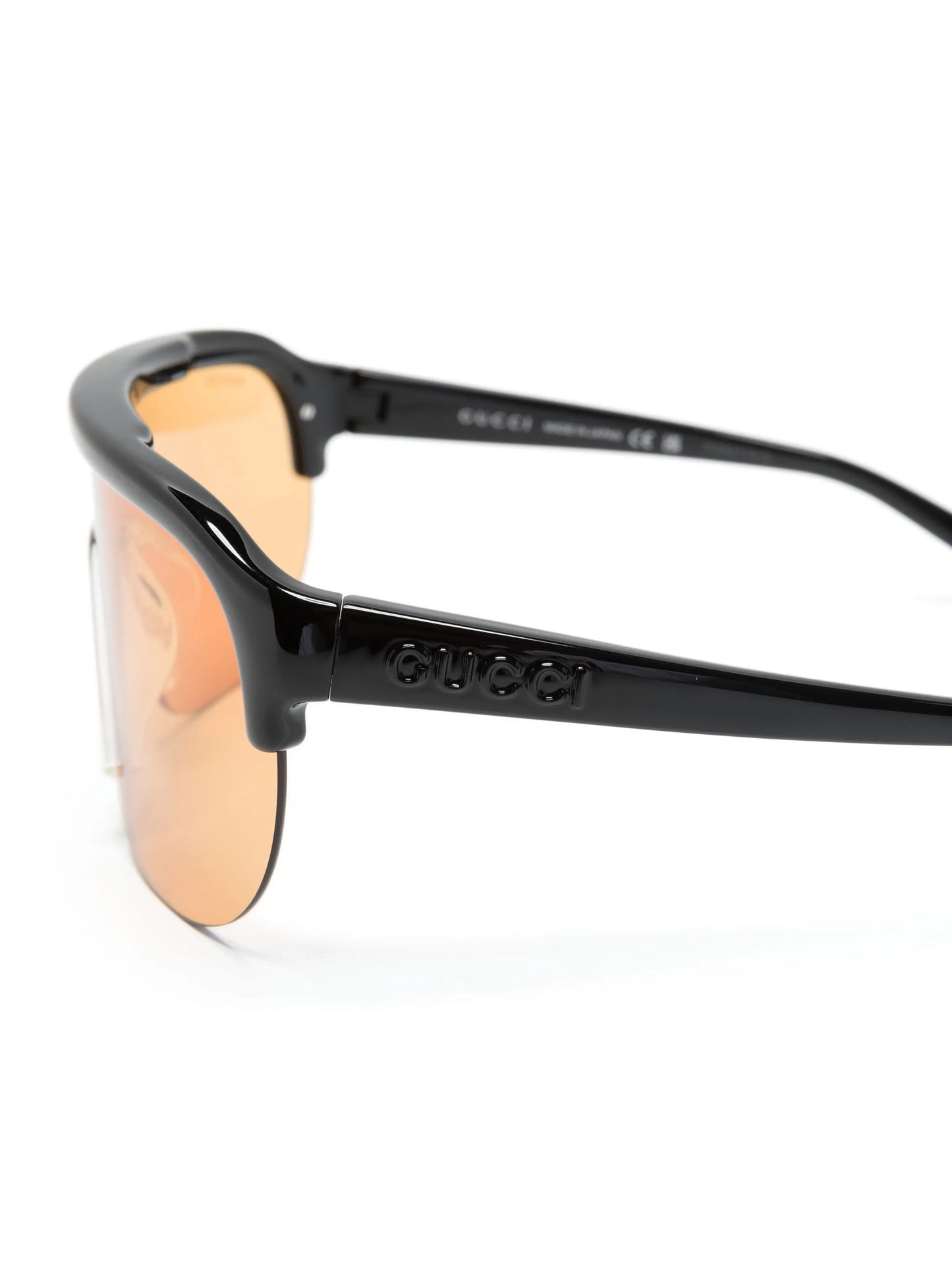 half-rimless shield-frame sunglasses
