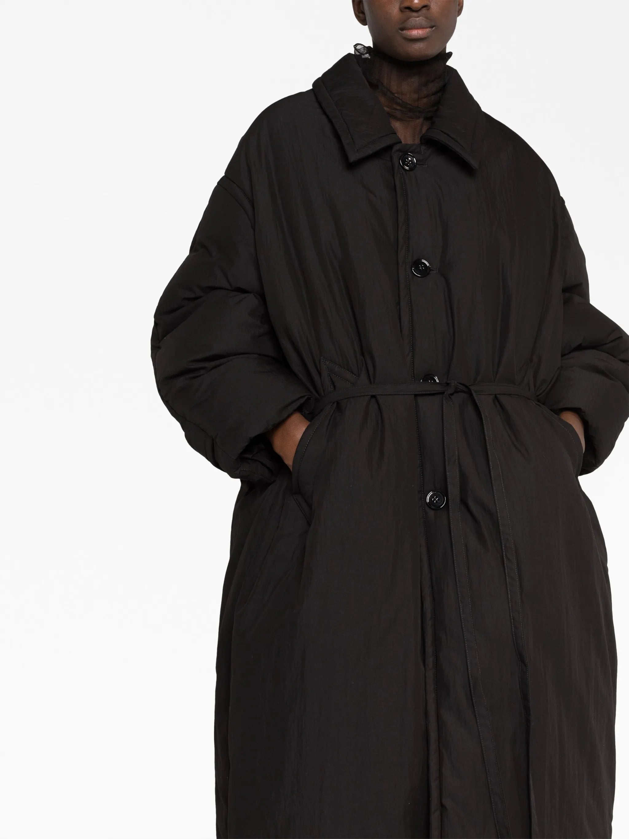 belted puffer coat