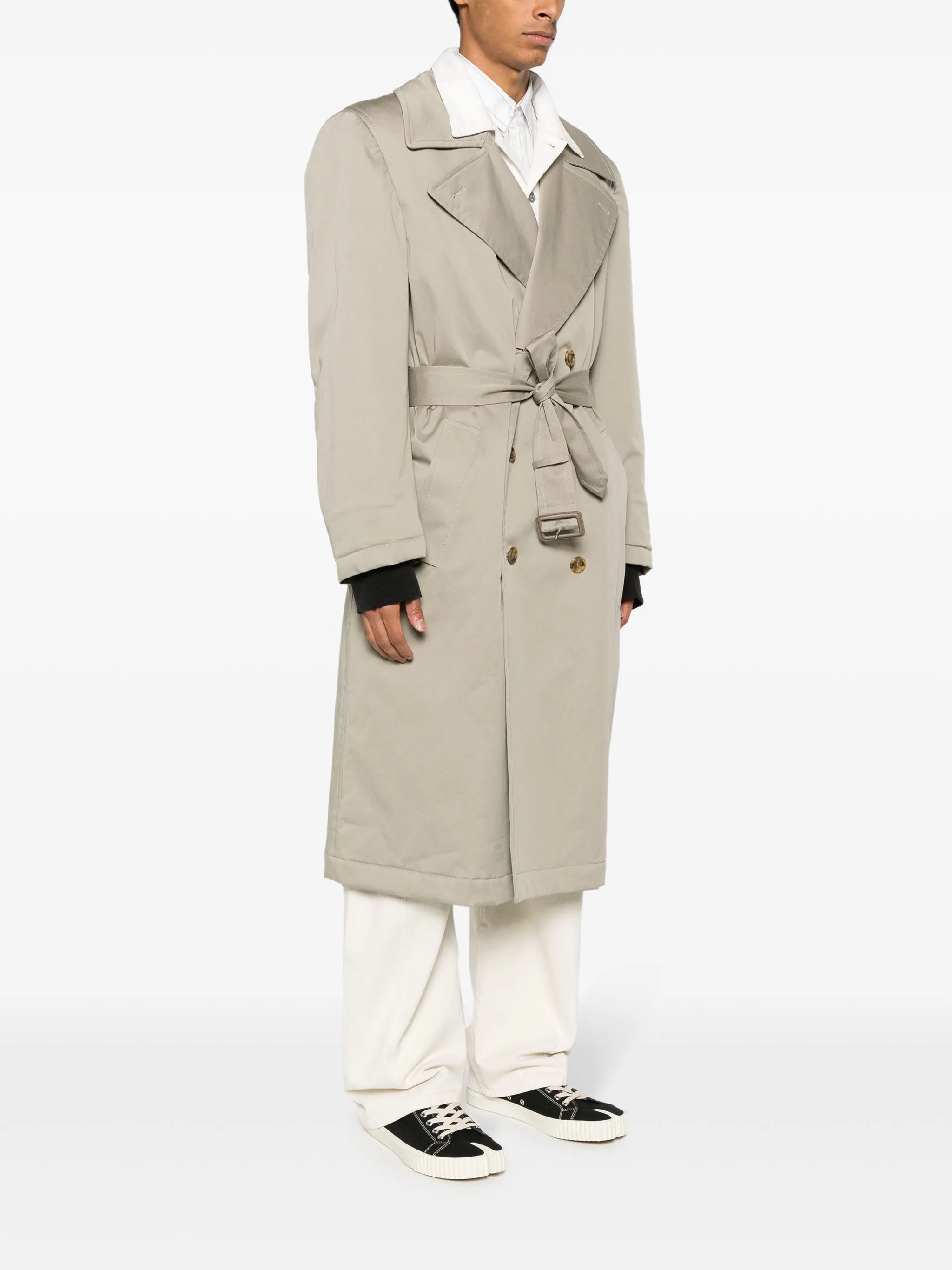 belted double-breasted coat