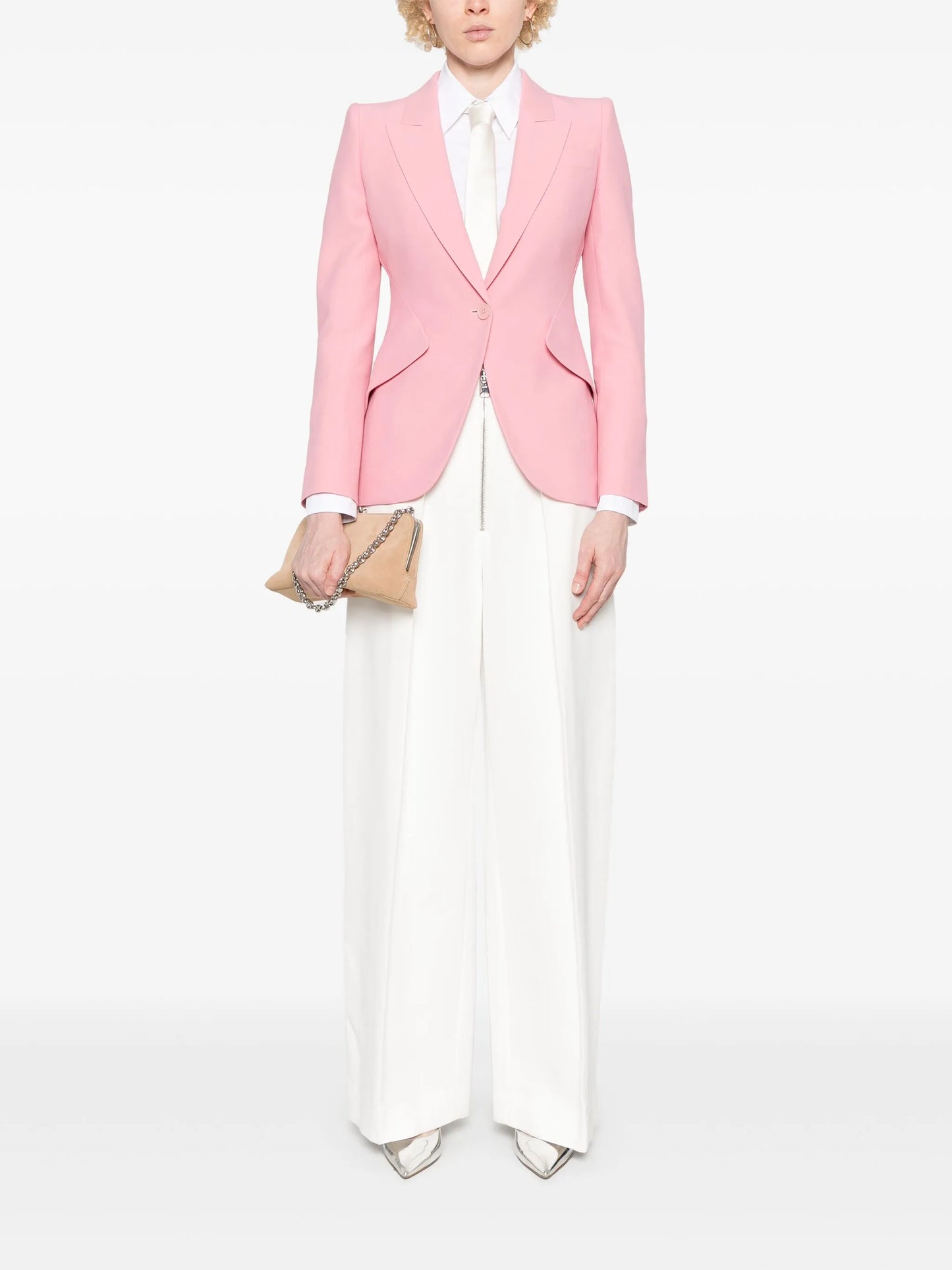crepe peak-lapel blazer