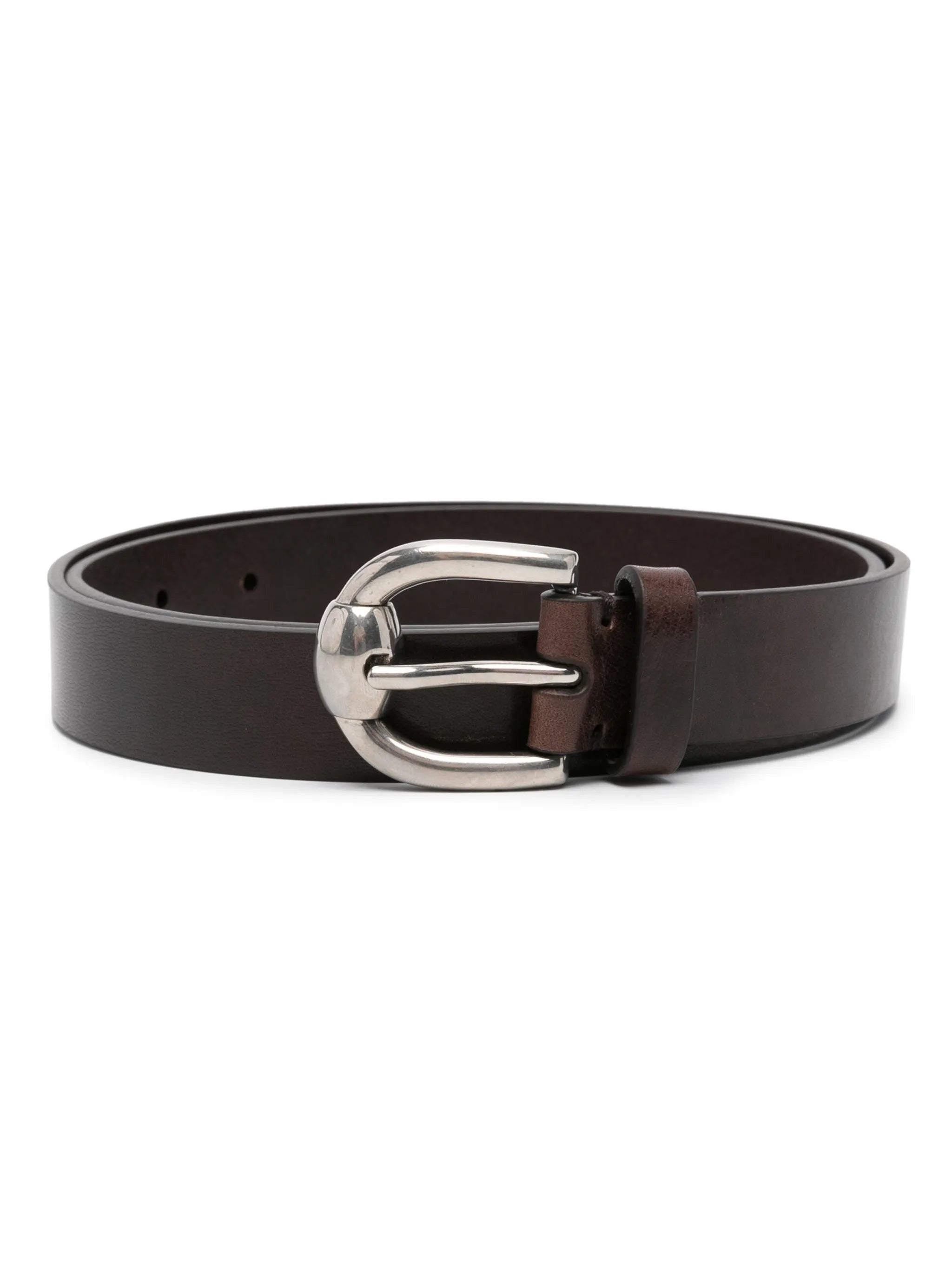 buckle-fastening leather belt
