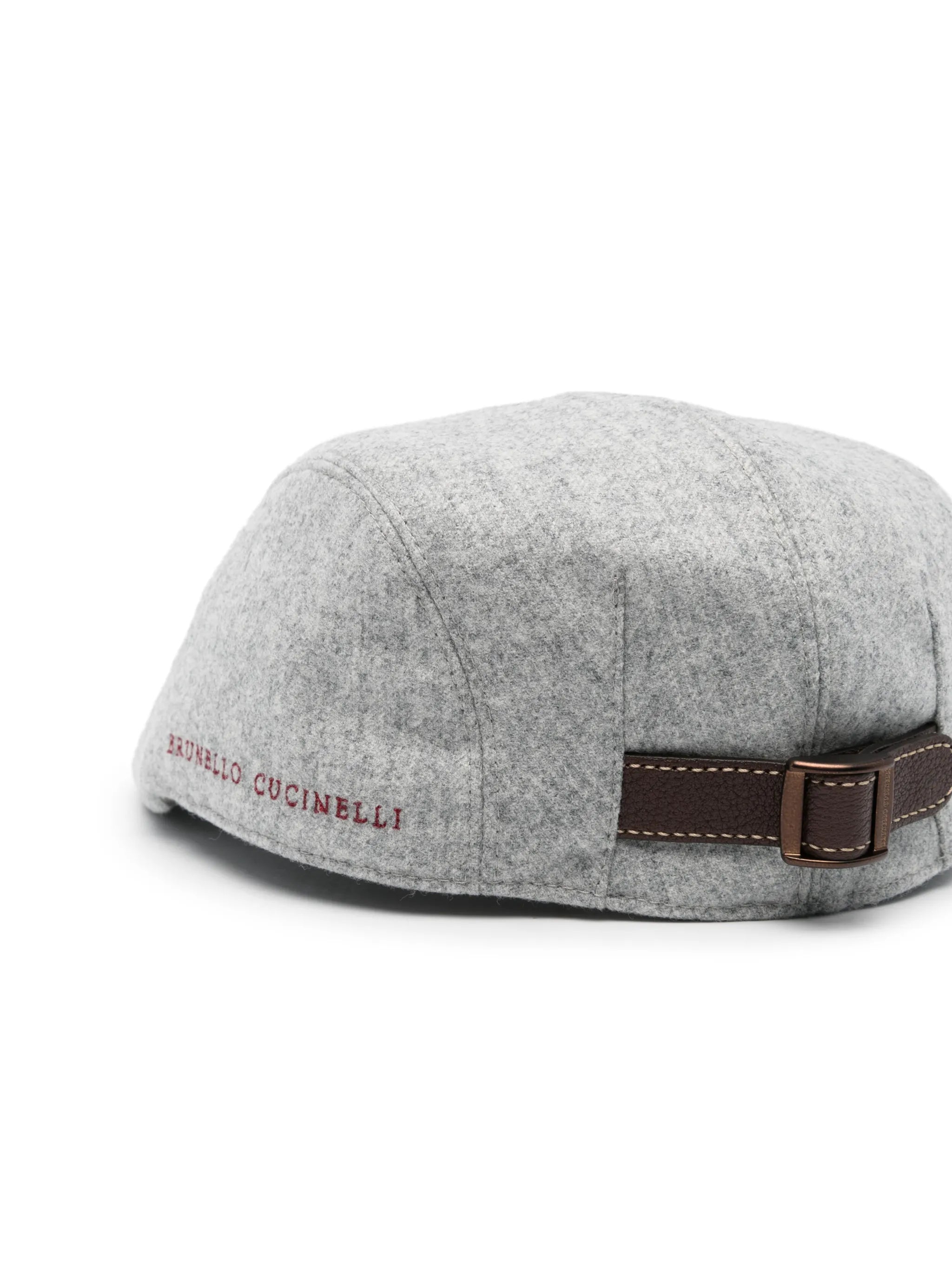 logo-embroidered wool beret