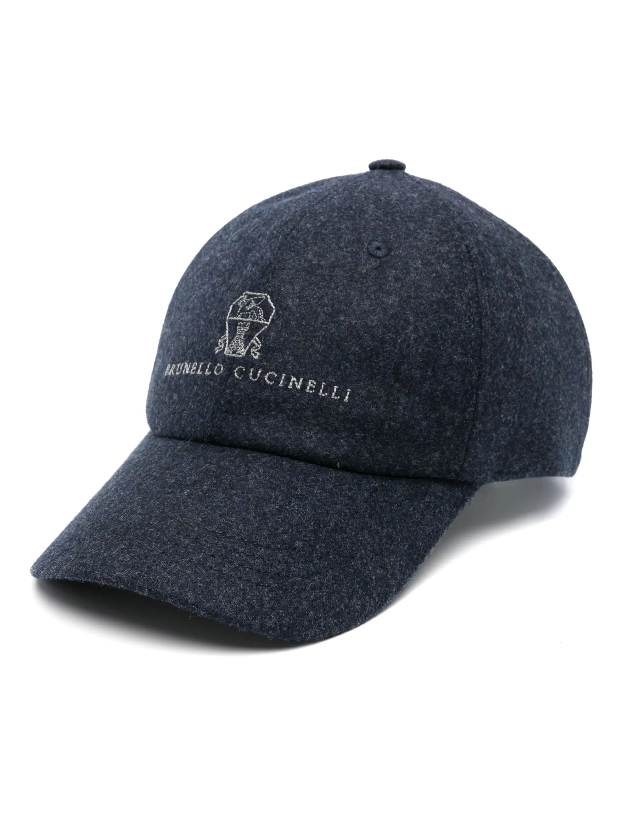 embroidered-logo wool baseball cap