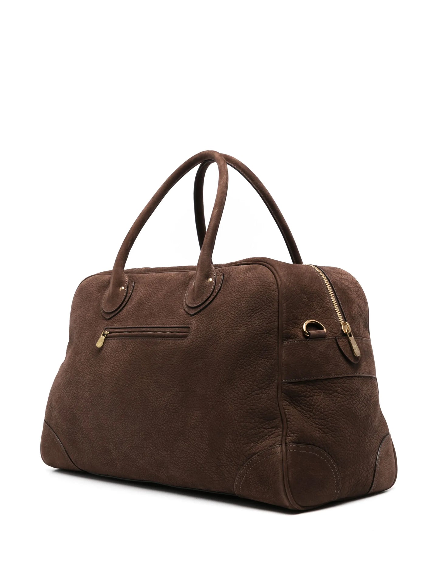 logo-stamp leather weekend bag