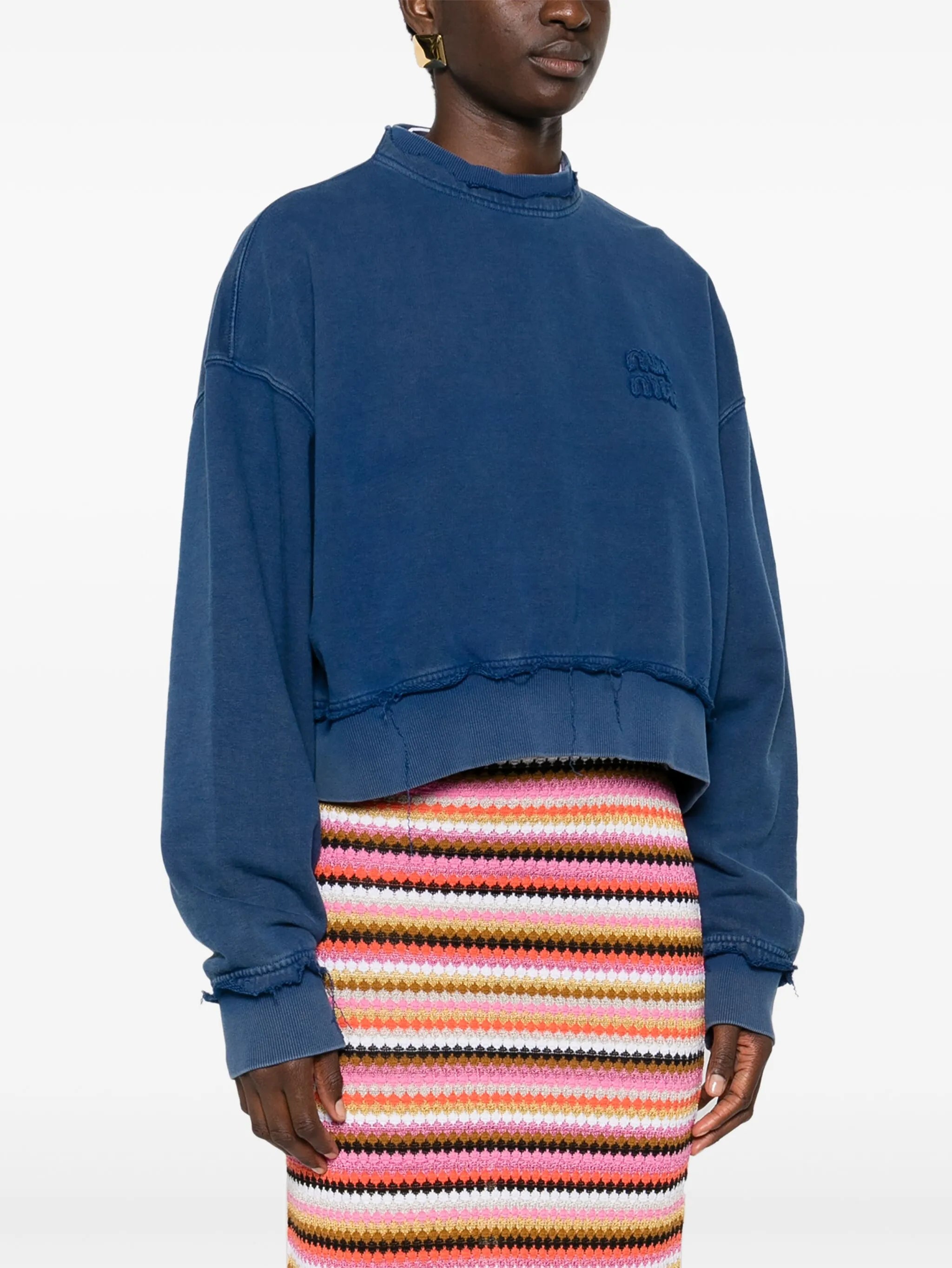 logo-patches cotton sweatshirt