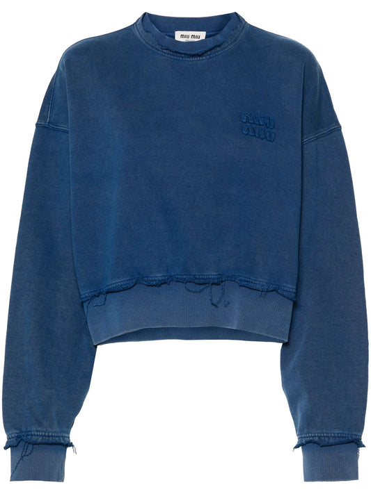 logo-patches cotton sweatshirt