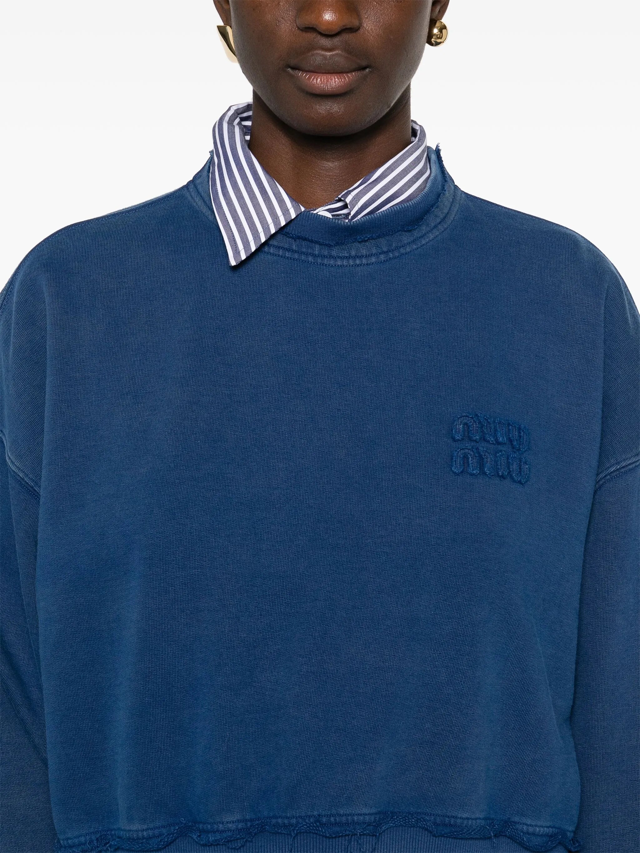 logo-patches cotton sweatshirt