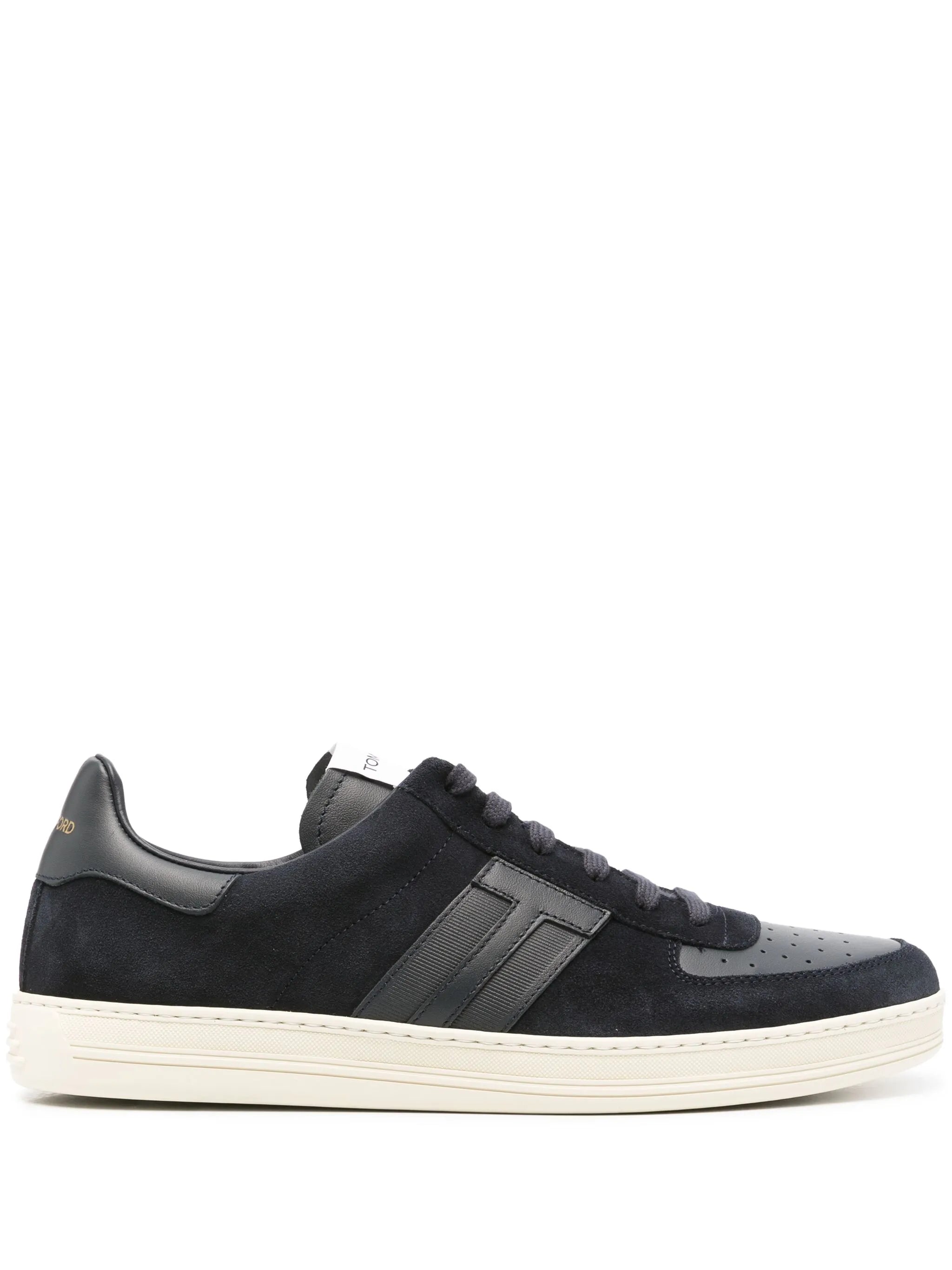 T-patch suede sneakers