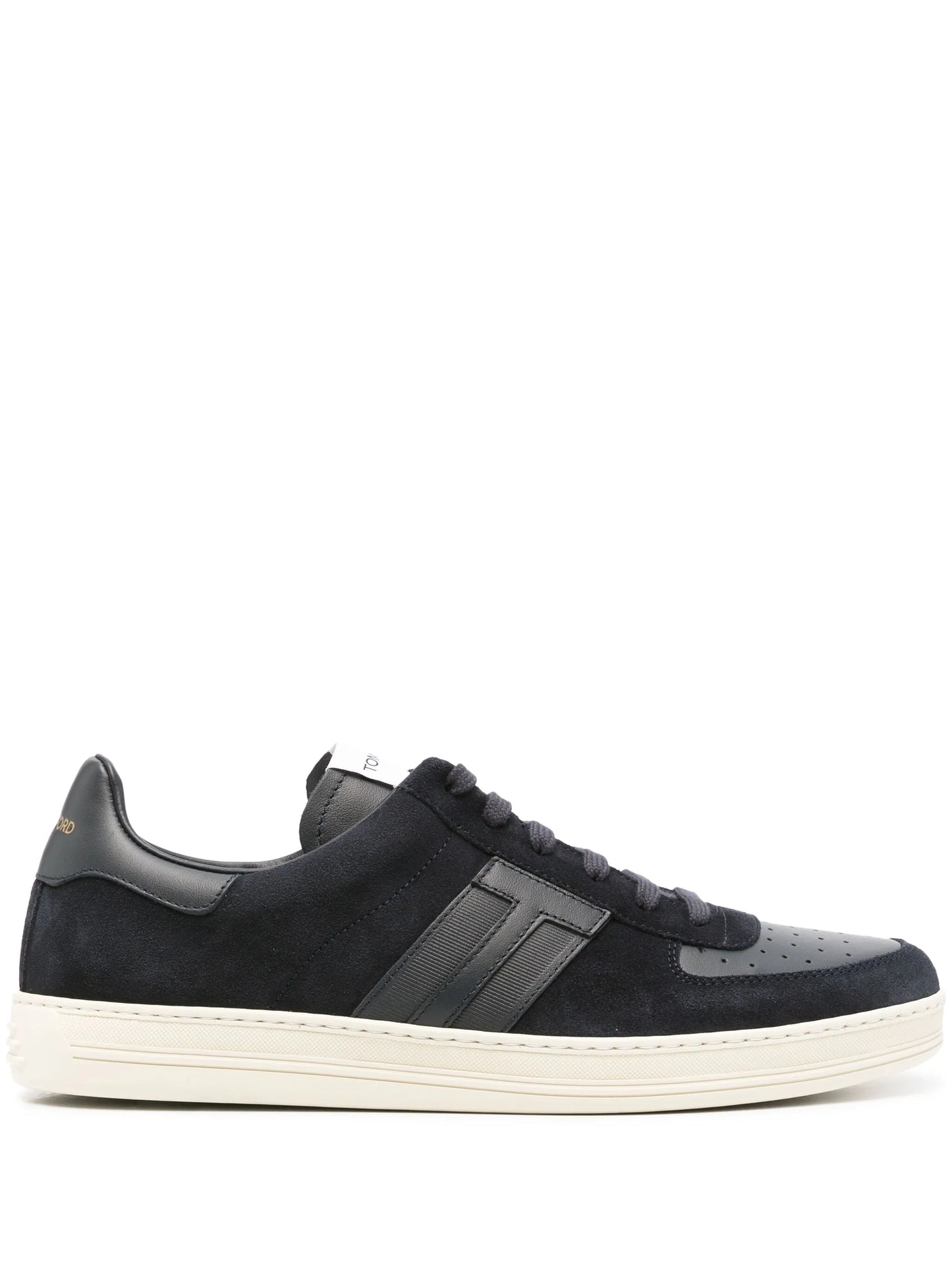 T-patch suede sneakers