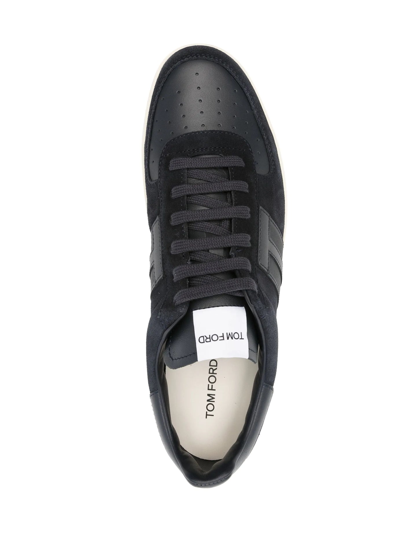 T-patch suede sneakers