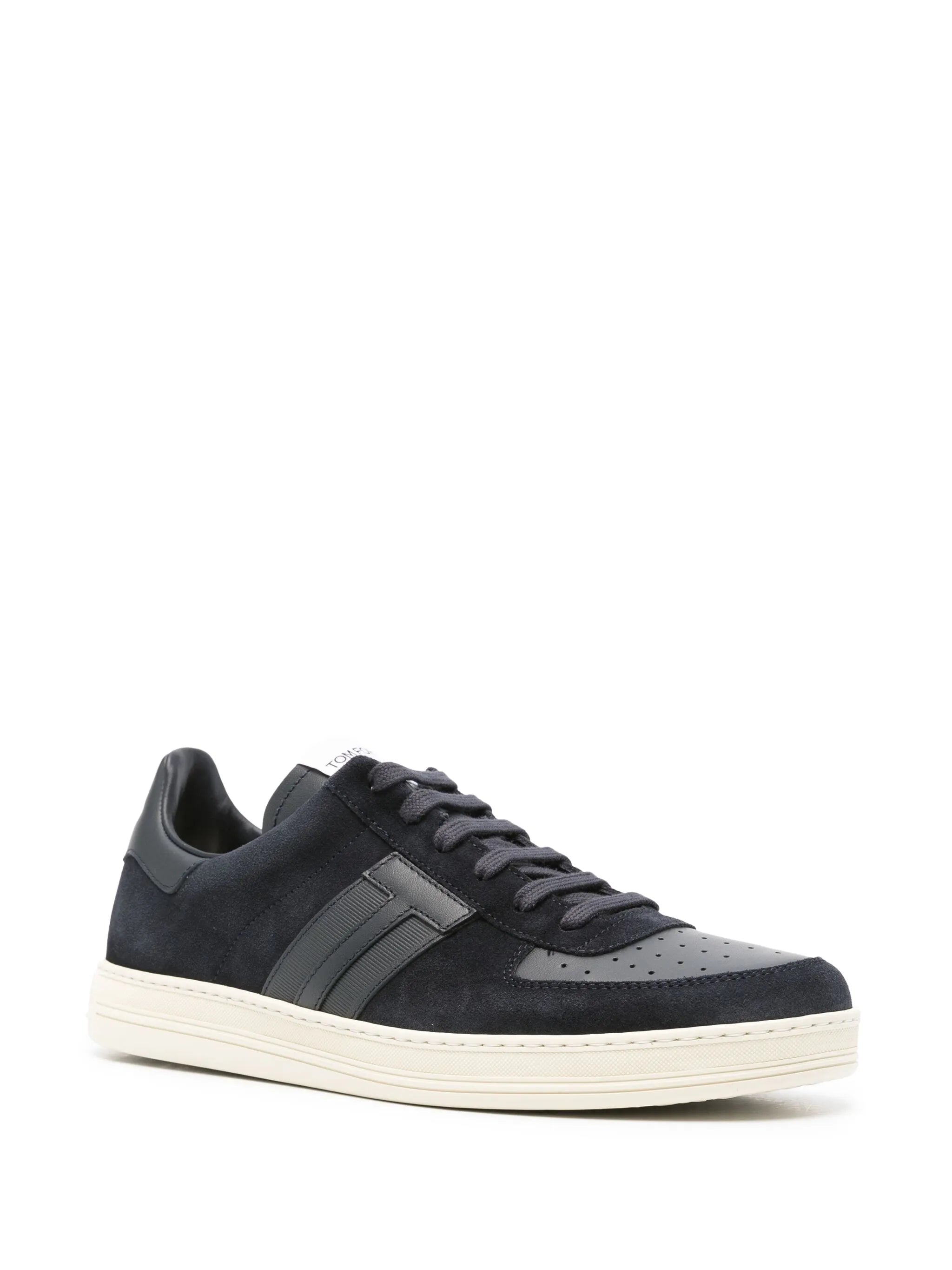 T-patch suede sneakers
