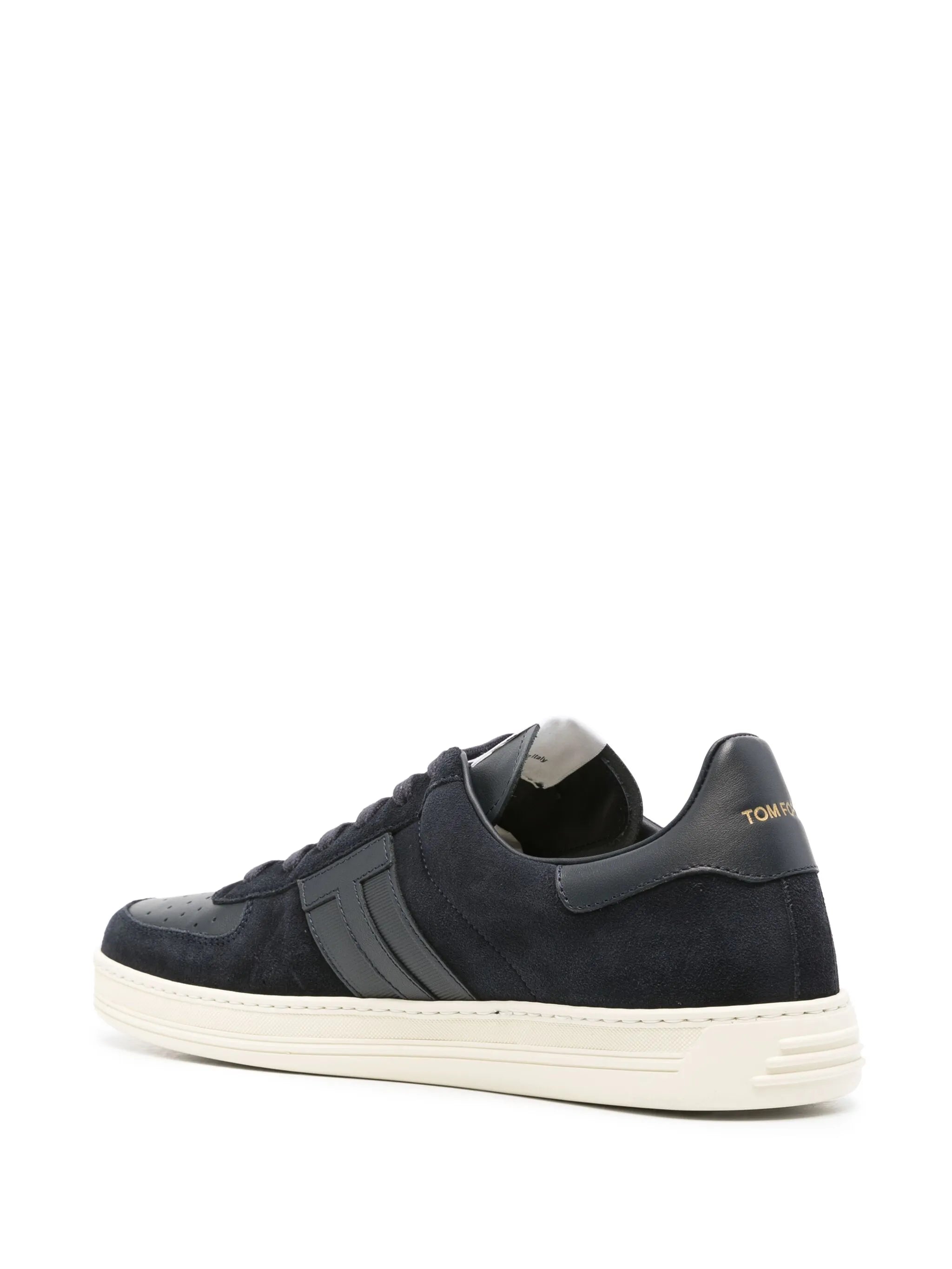 T-patch suede sneakers