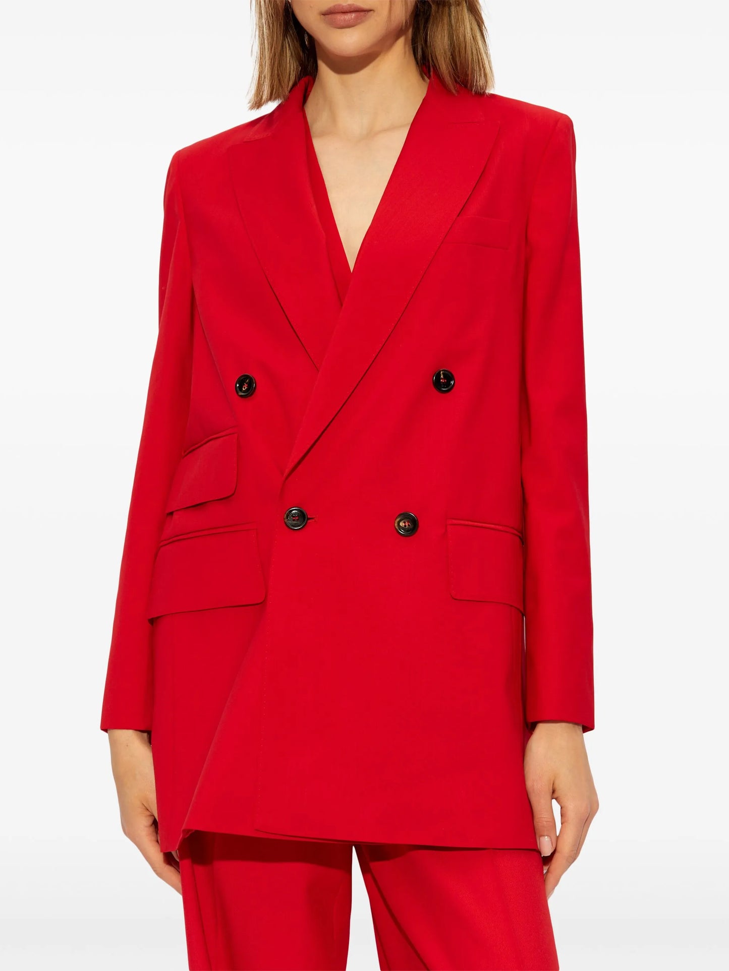 double-breasted virgin-wool blazer