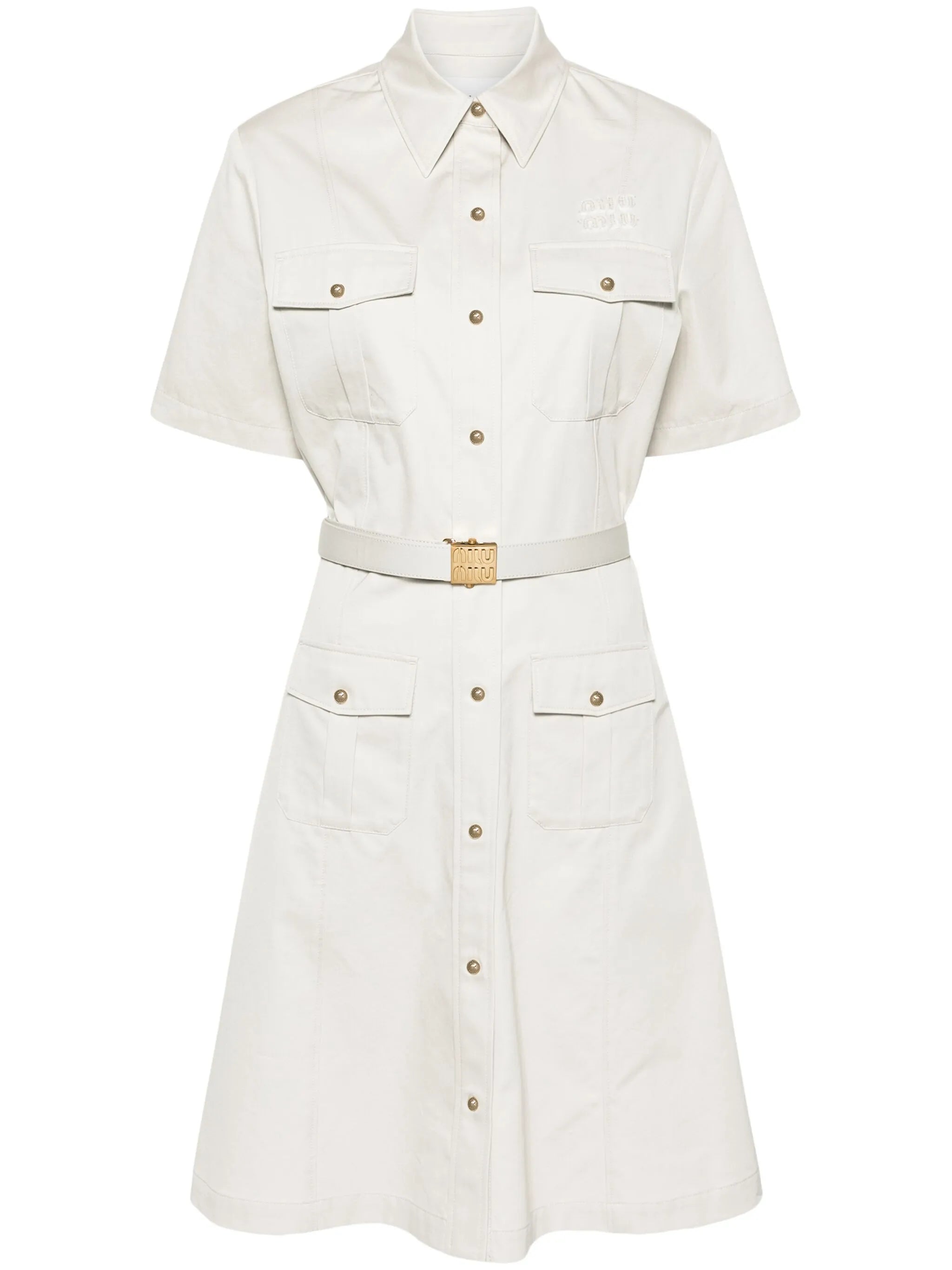 logo-patch shirt dress