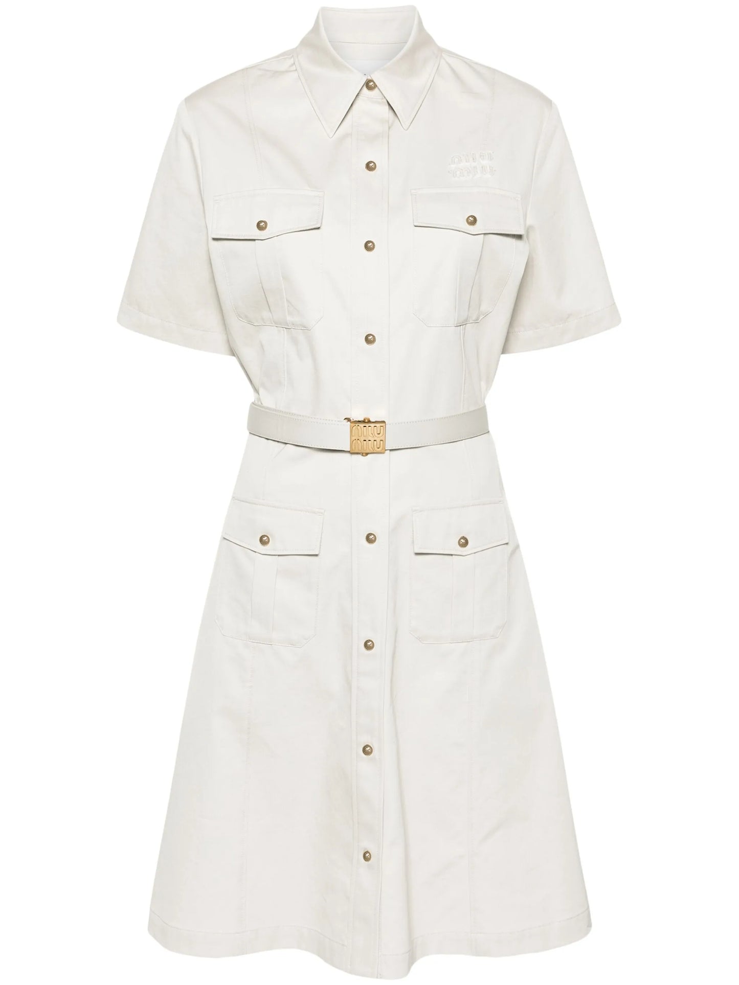 logo-patch shirt dress